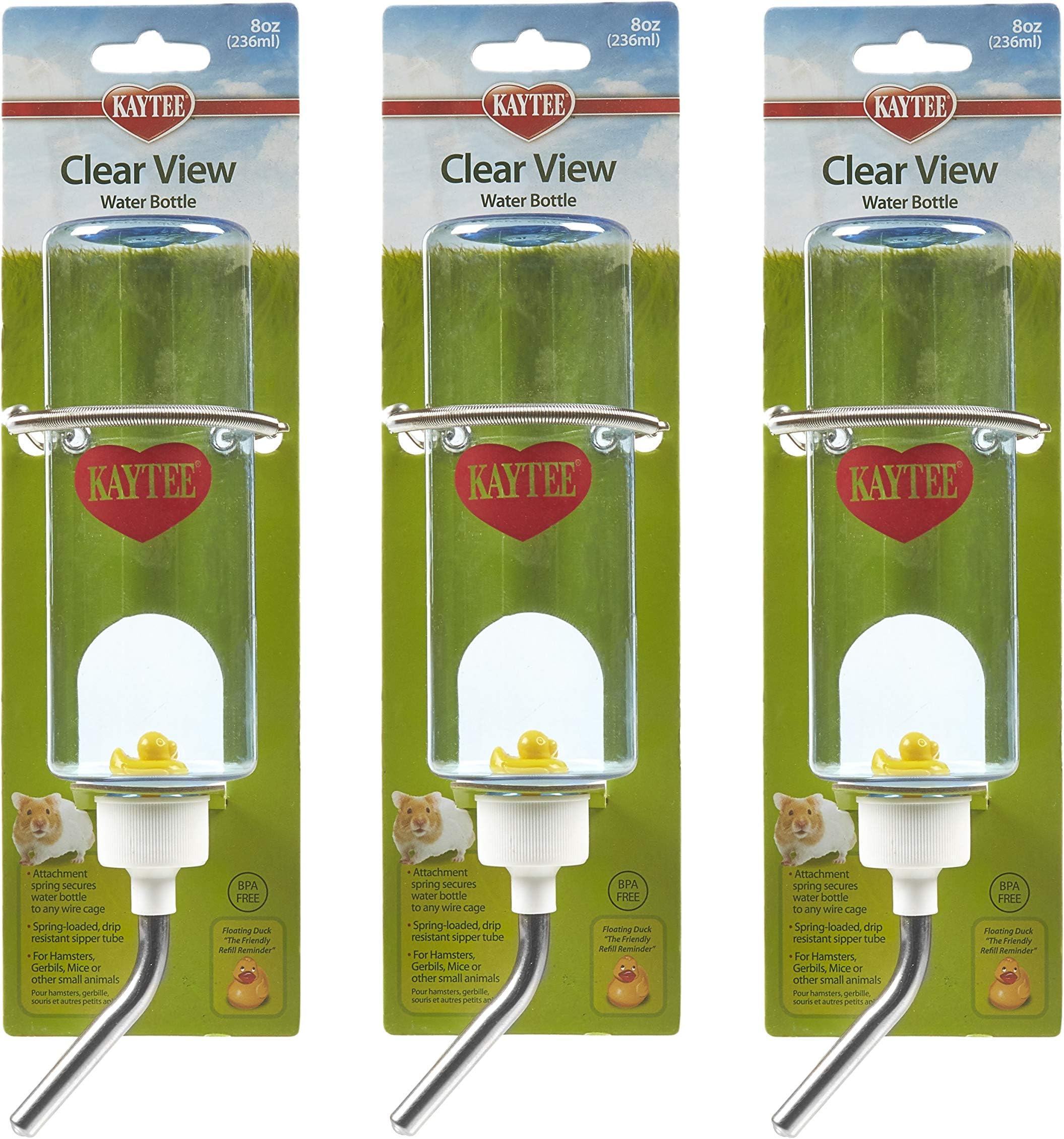 Amazon.com : Kaytee 3 Pack of Small Animal Water Bottles, 8 Ounce ...