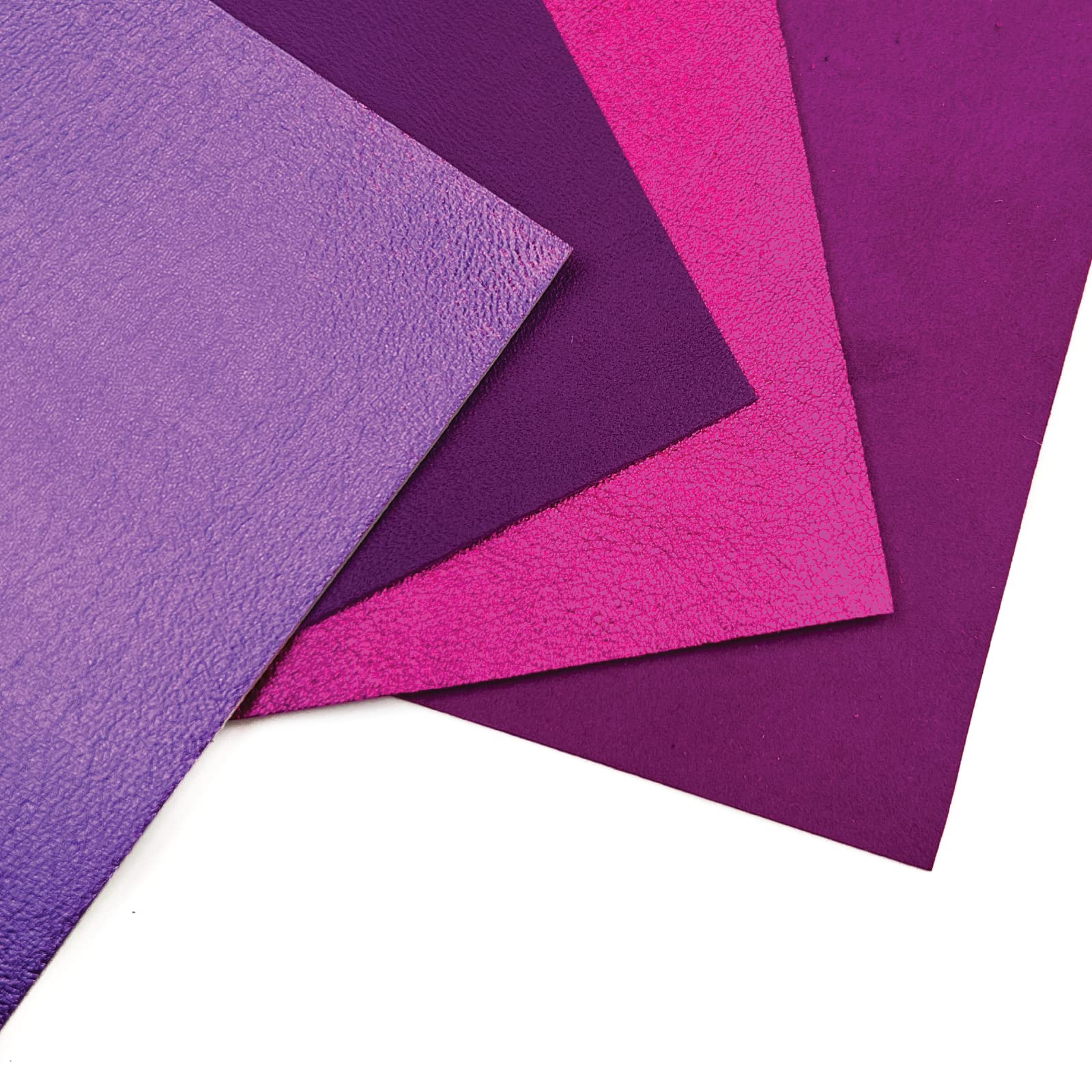 Purple Leather Scrap Sheets (4-Pack) – Genuine Leather for Craft & Sewing, 5×5 in / 12×12 cm