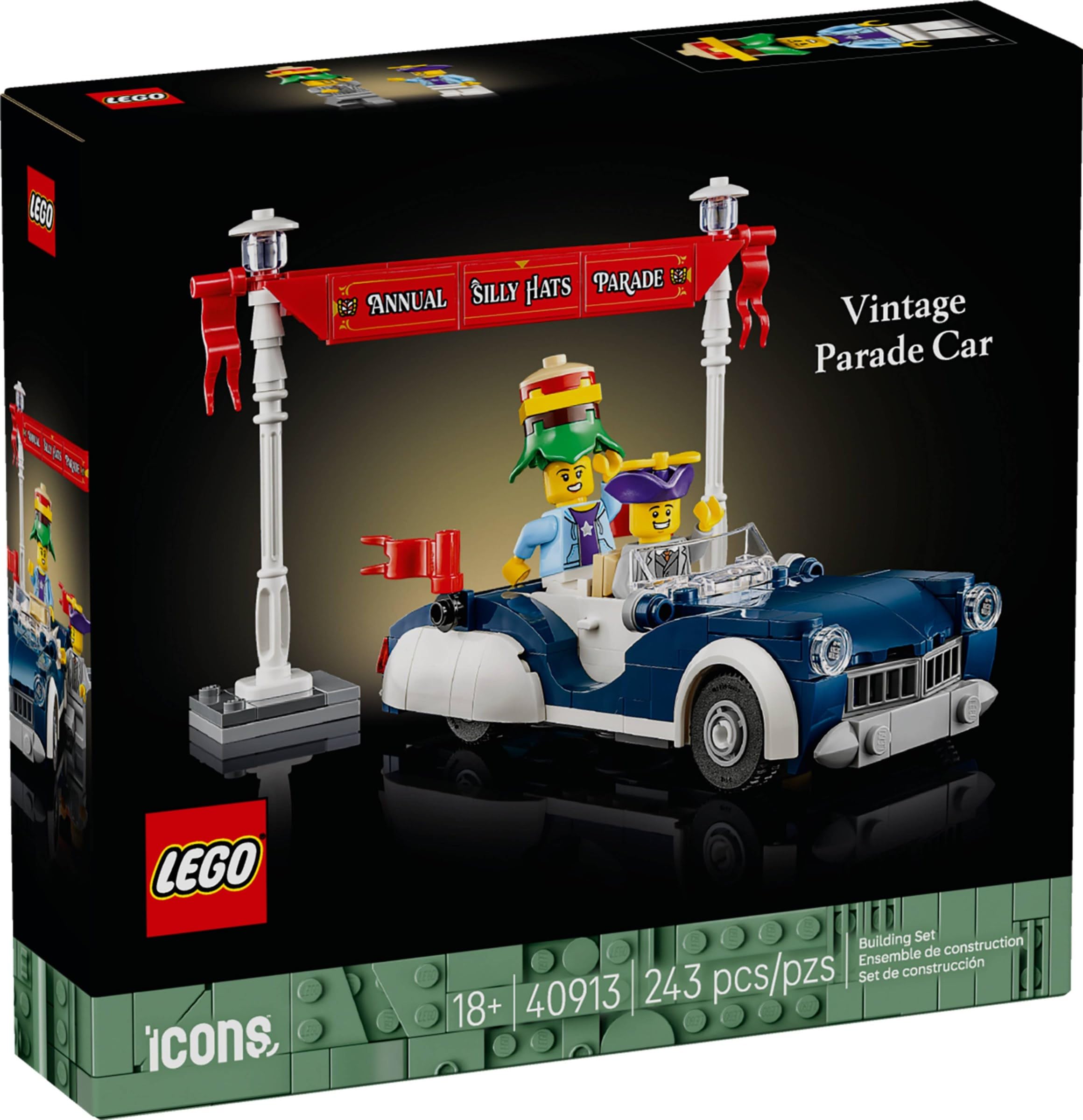 LEGO Vintage Parade Car Building Set 40913 – Classic Car Display Model with Minifigure, Collectible Vehicle Toy, Gift Fans