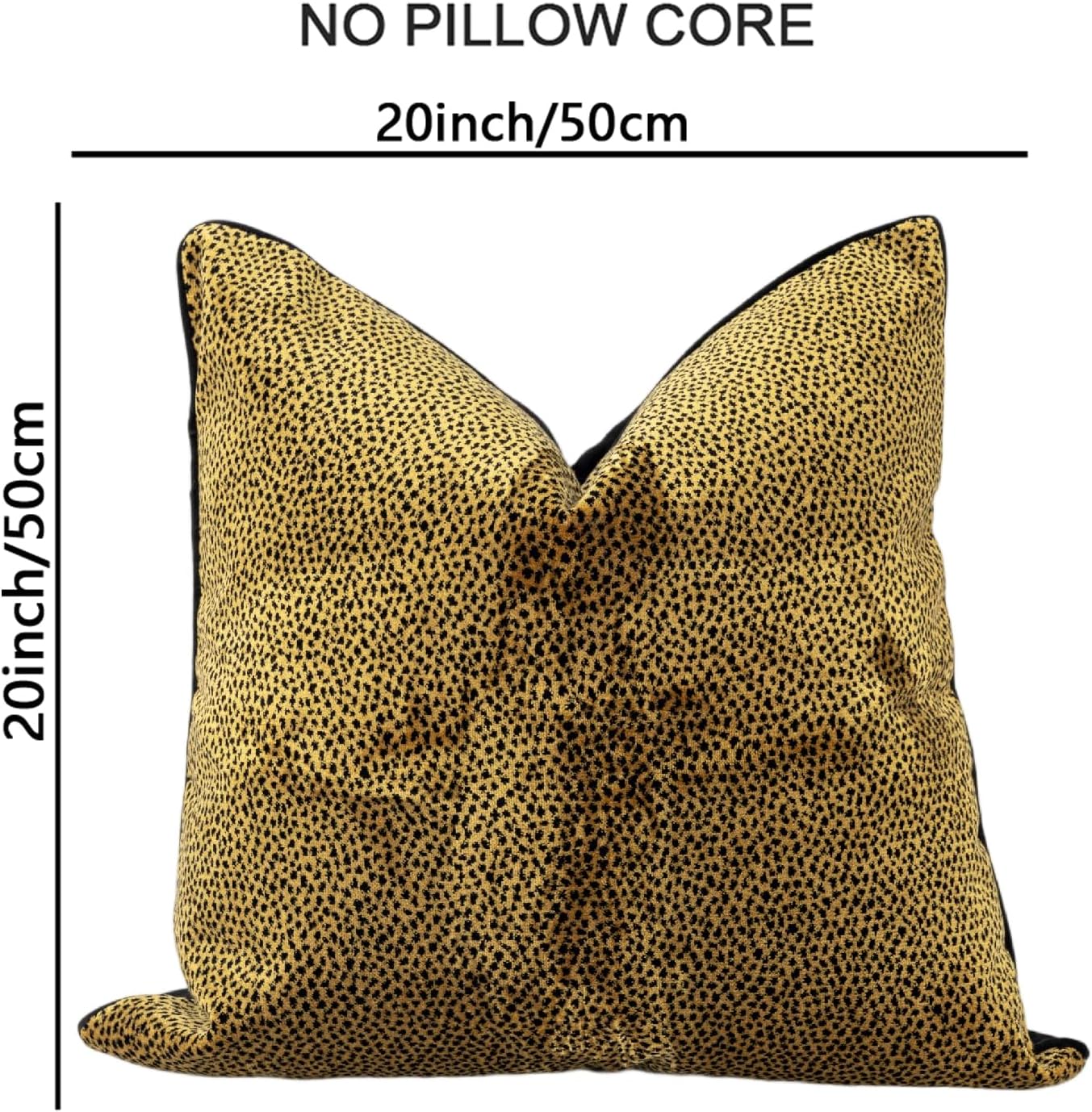 1pc luxury palace royal contemporary pillow cover, Leopard dot black and gold animal pattern single-sided high-precision jacquard velvet cutting process with zipper 20 x 20 inches (no pillow core)