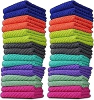 Vista 9 de ZUPERIA Zigzag Paños de Lavado Multicolor - Paquete de 16 - 12" x 12" - Paños de Lavado Suaves Altamente Absorbentes para Cara, Toallas de Gimnasio