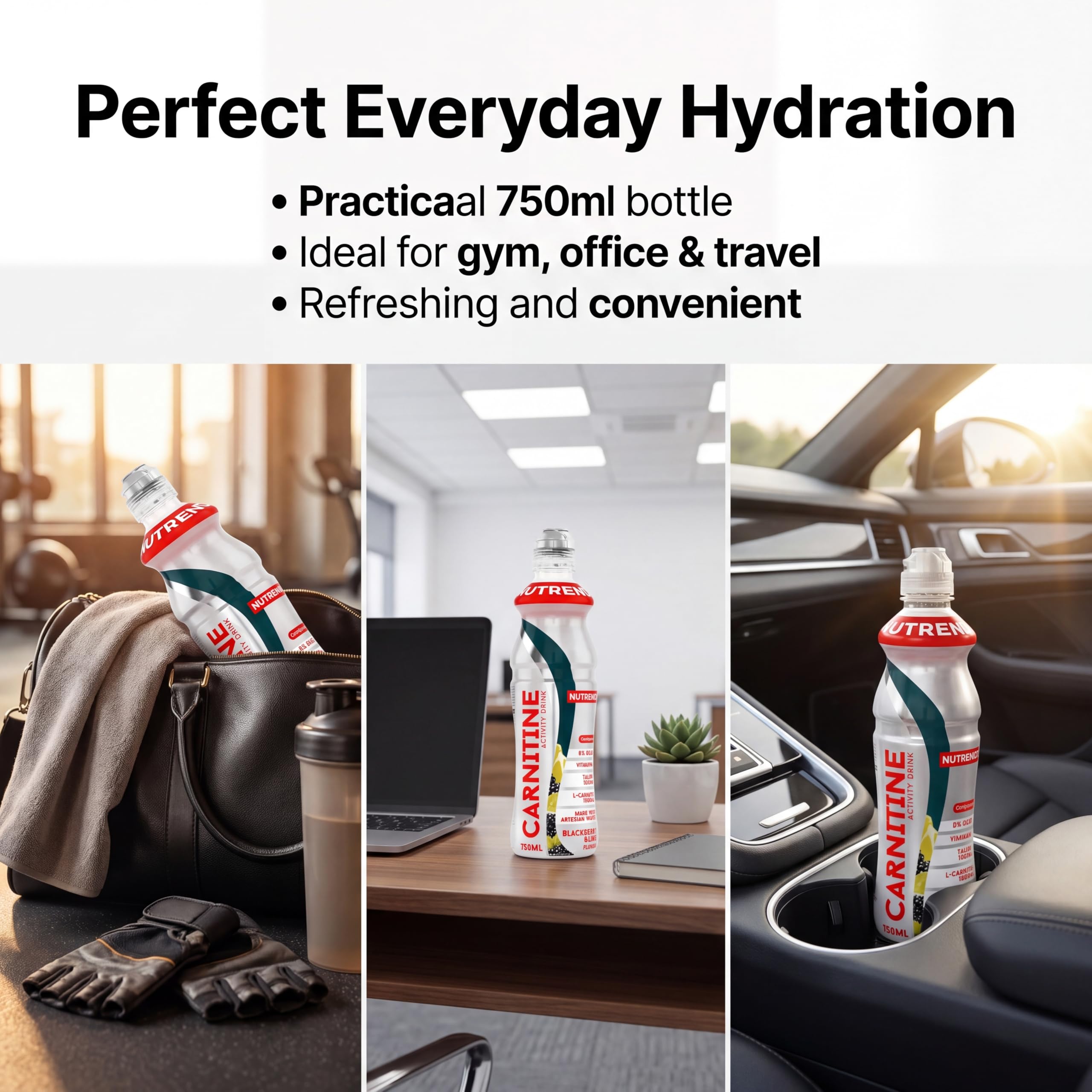 Bebida de Carnitina y Magnesio Nutrend Sabor Mora y Lima 750 ml Pack de 8 – bebida de energía e hidratación