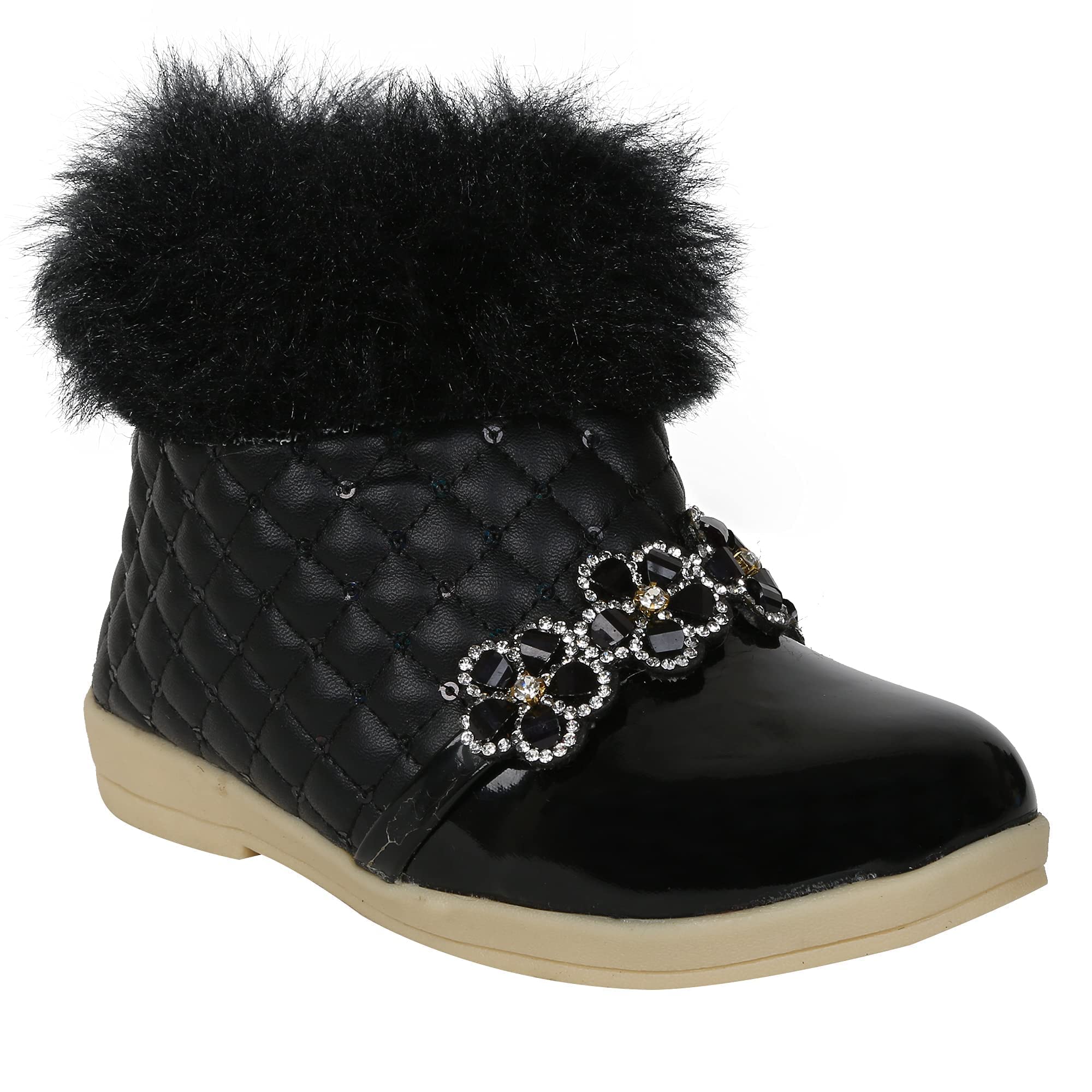 NEOMIO KIDS Girls Ankle Length Long Boot, Kids Boot (Black)-4-4.5 Years (B09PK5MGCW) Amazon Price History, Amazon Price Tracker