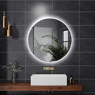 Comprar KingSaid Espejo Baño con Luz LED, 60CM Espejo Pared con Antivaho, Regulable 3 Colores y Brillo 3500K/4500K/6500K, Espejos de Baño con LED, Función Memoria, IP54 Impermeable