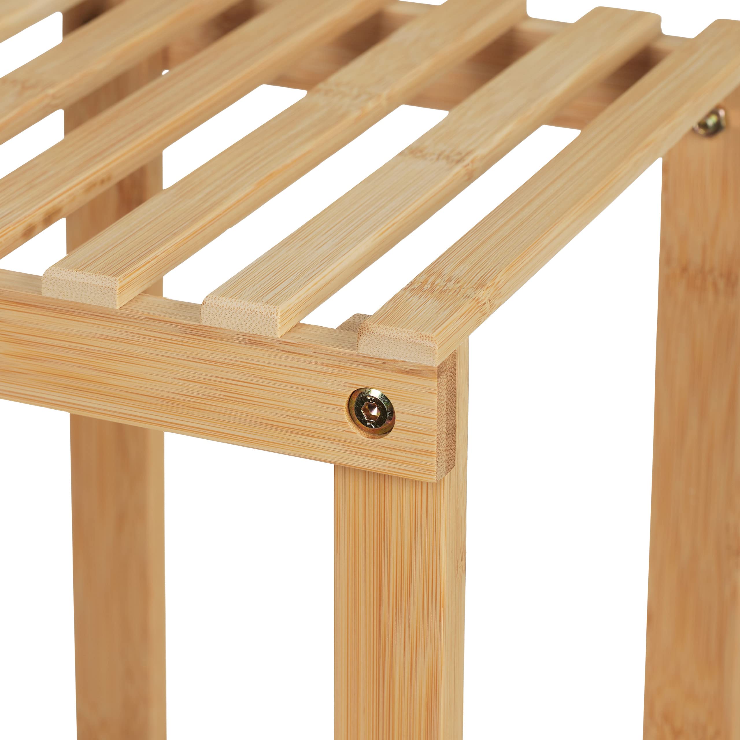 Relaxdays Estantería Plantas Interior Bambú, Soporte Macetas 6 Baldas, Portamacetas Esquinero, 101x62x62 cm, Natural