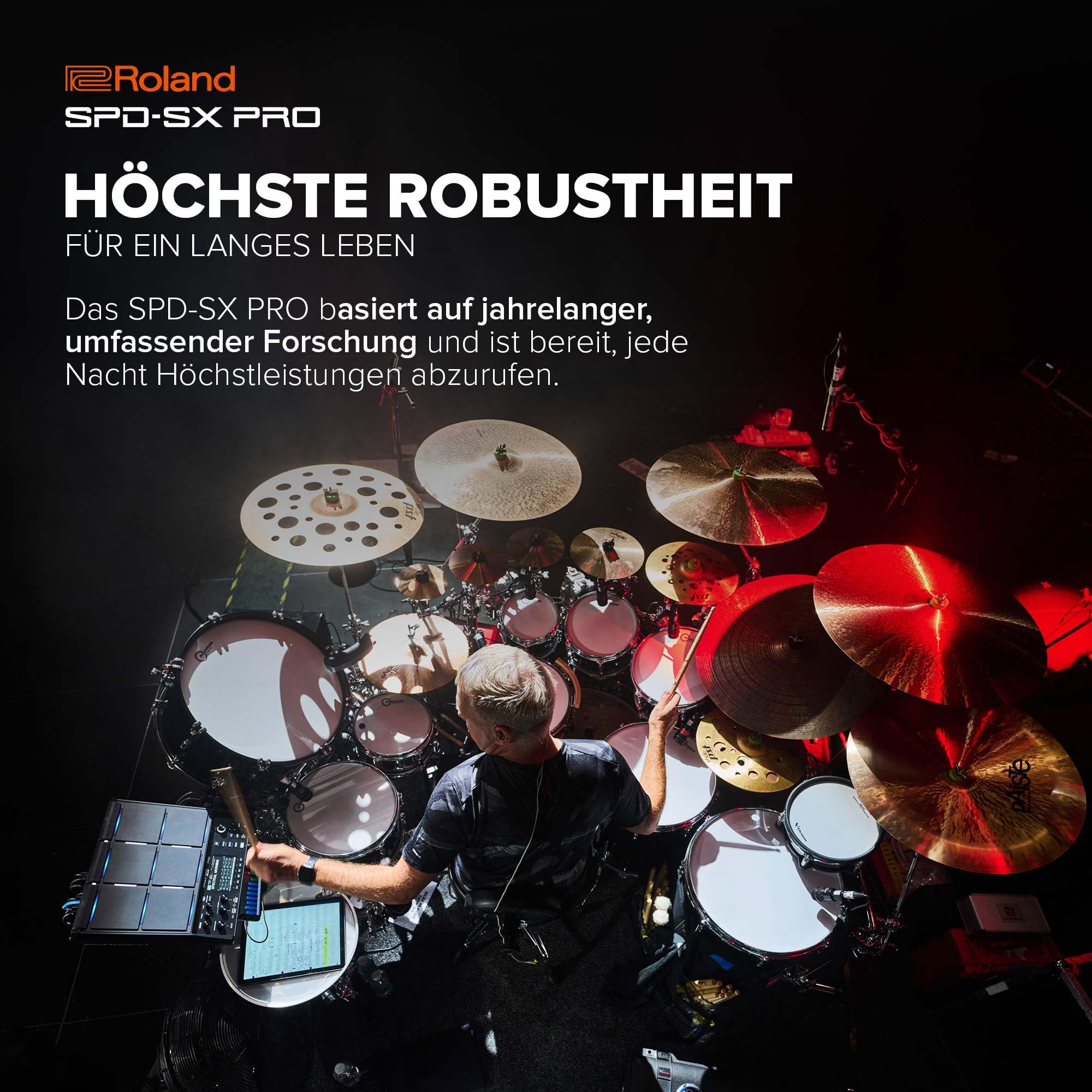 Roland SPD-SX PRO Sampling Pad | Das Sampling Pad Topmodell für Drummer & andere Musiker | 9 Spieloberflächen, 8 externe Trigger-Eingänge, Farbdisplay, anpassbare Pad-LEDs, integrierte Effekte & mehr