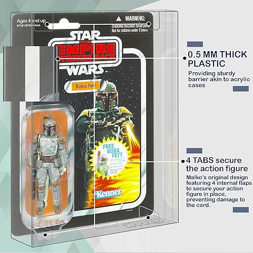 Miniatura 2 de MALKO Paquete de 6 fundas protectoras para figuras de acción cardadas de 3.75 pulgadas | Compatible con: Star Wars | Marvel | G.I Joe | Plástico de