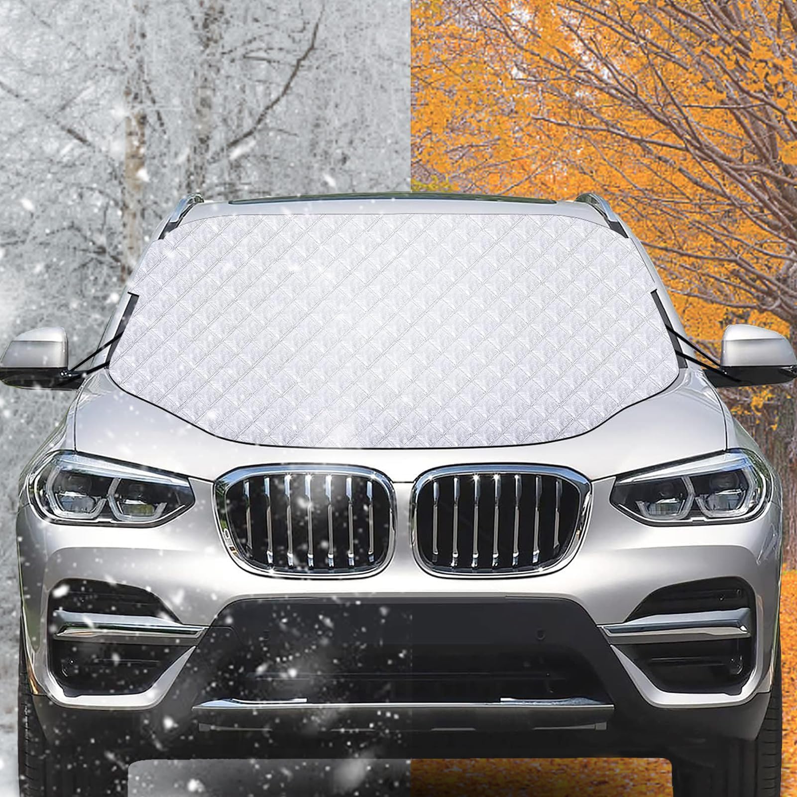 Couverture Pare Brise Voiture Hiver Housse De Pare-brise Avant, Protection Solaire Pour Pare-brise Avant Bache Pare Brise Voiture