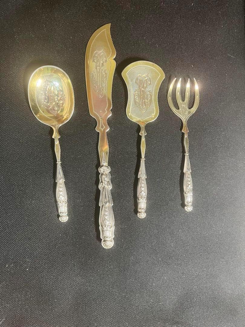 1800年代 フランス製 アンティーク オードブルサーバー 4本セット 1800年代 フランス製 アンティーク オードブルサーバー 4本セット