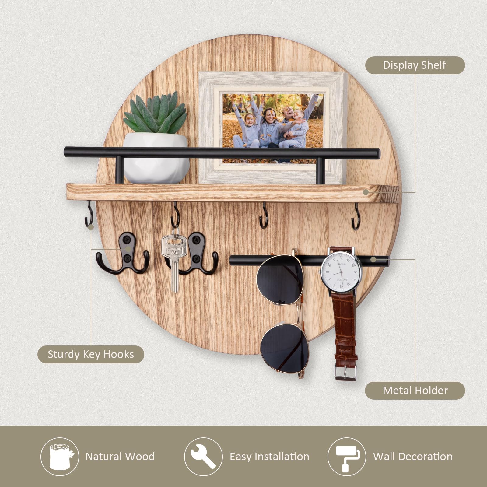 Amazon.com: Nekon Key Holder Wall Mount, 11.8 Inch Key Rack with