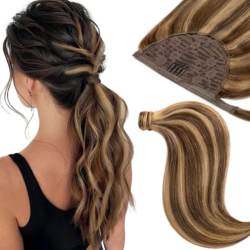 Extensión de cabello de repuesto transparente con hilo de pescado, cabello humano sedoso en capas, 18 pulgadas, 95G, extensiones de cabello