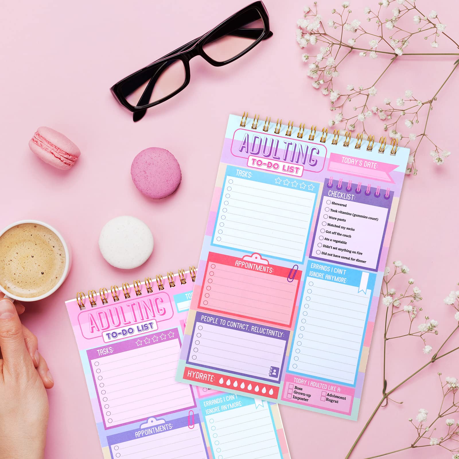 Glenmal 4-Pack To Do List Notepads - 5.2 X 7.8 Inch Daily Planner Pads For Office & Home