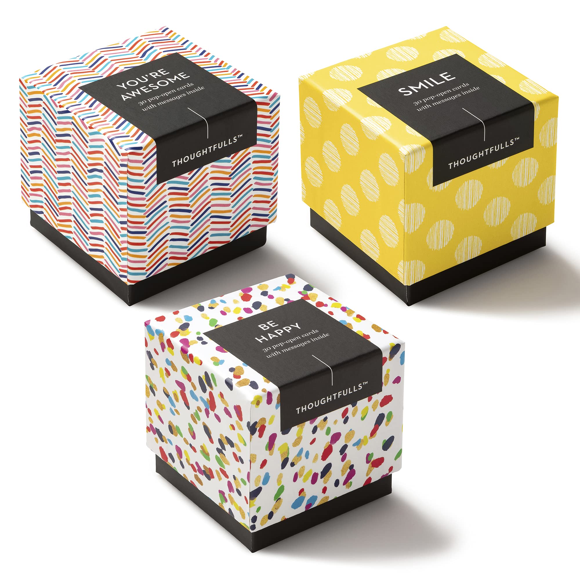 Compendium ThoughtFulls Pop-Open Cards — 3-Pack of You're Awesome, Smile, Be Happy — 90 Pop-Open Cards, Each with a Different Message Inside