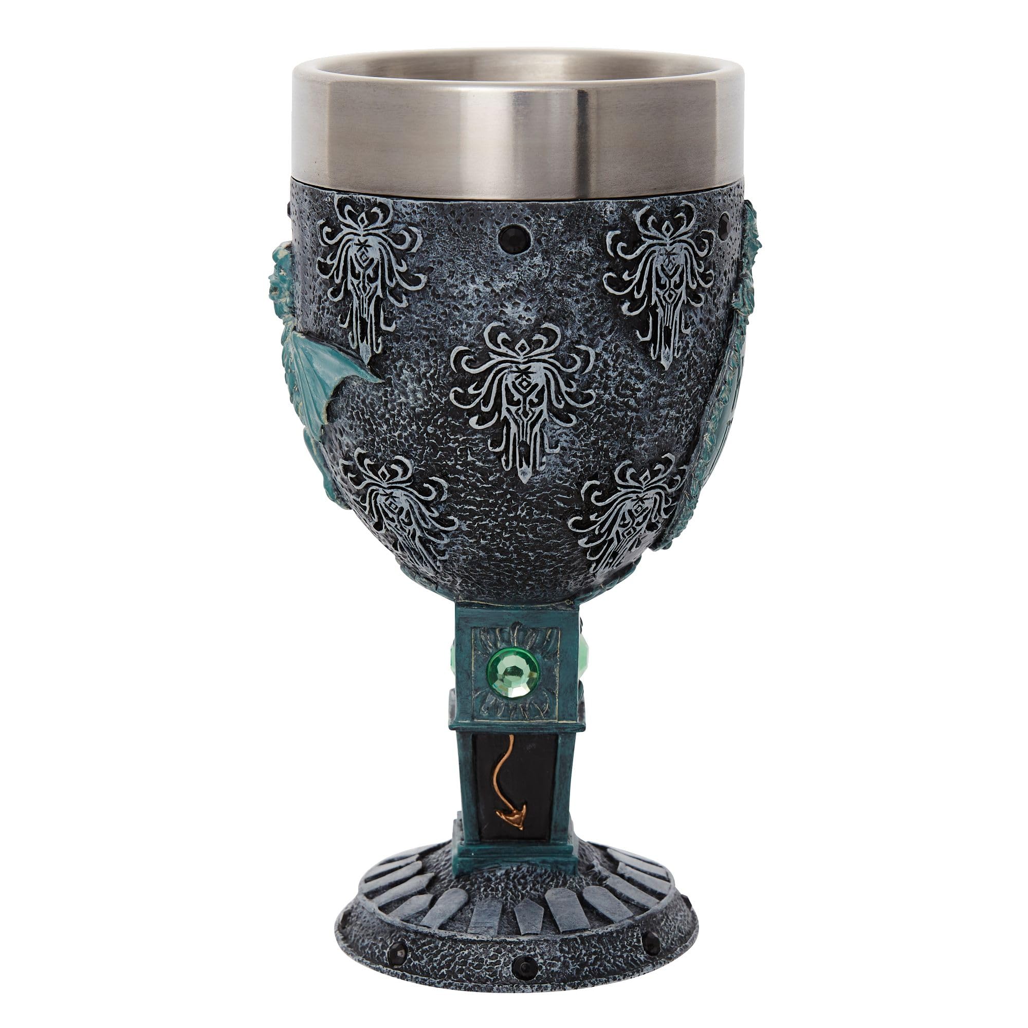 Enesco Verre à Calice, résine et Acier Inoxydable, Multicolore, 18 cm