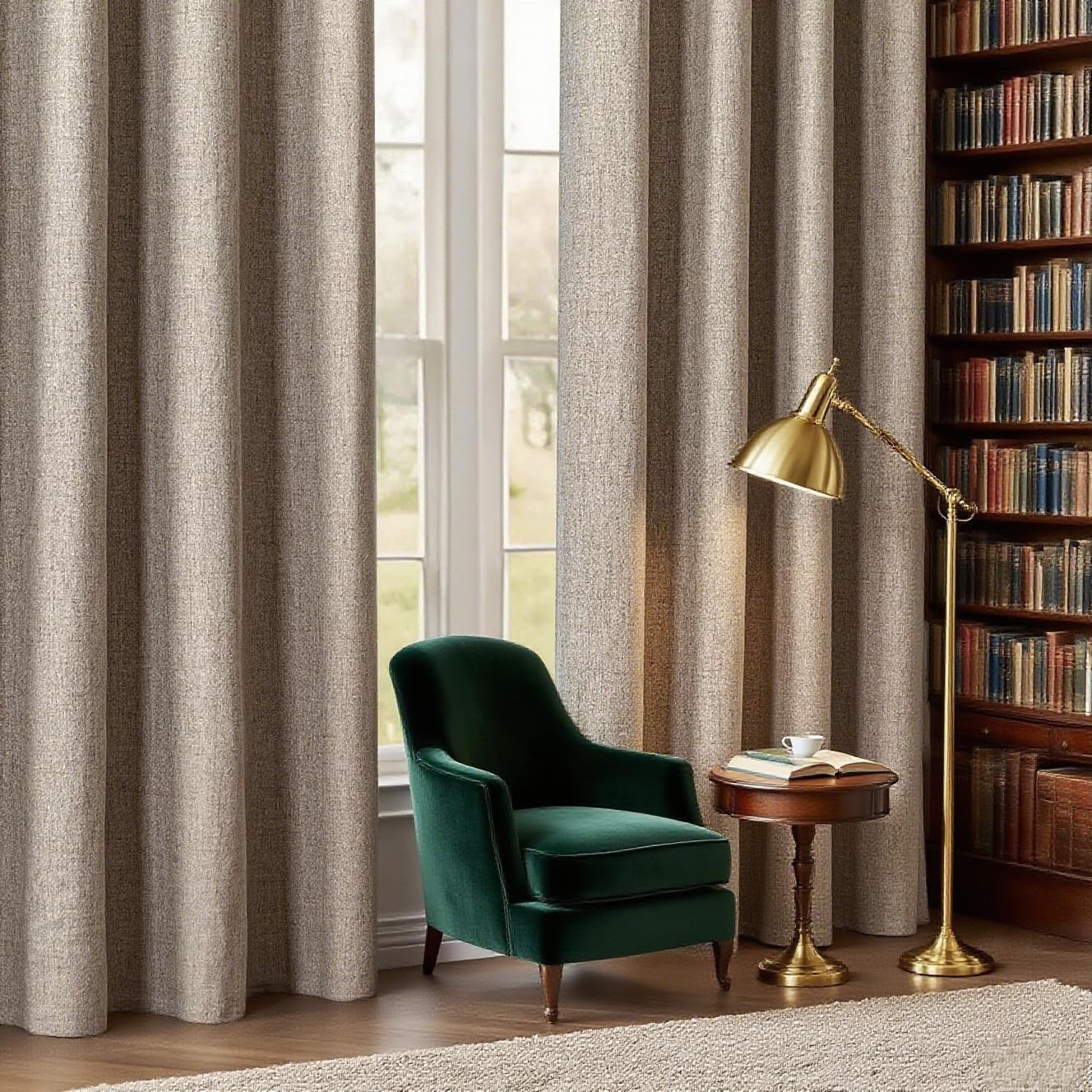 IGEMAEVE 100% Blackout Curtains 90 Inches Long for Bedroom, Black Out Curtains 2 Panels Set, Rod Pocket & Back Tab Thermal Insulated Drapes Window