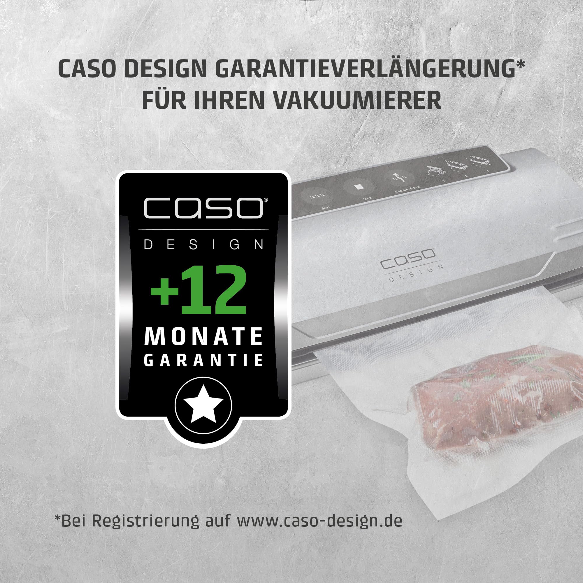 Caso HC170 Vakuumiergerät, Vakuumierer, Testsieger Haus & Garten Test, inkl. 10 Folienbeutel 20x30cm, Schweißzeit einstellbar, starke Pumpe mit 9 L/Min, extra breite Schweißnaht 2,5mm