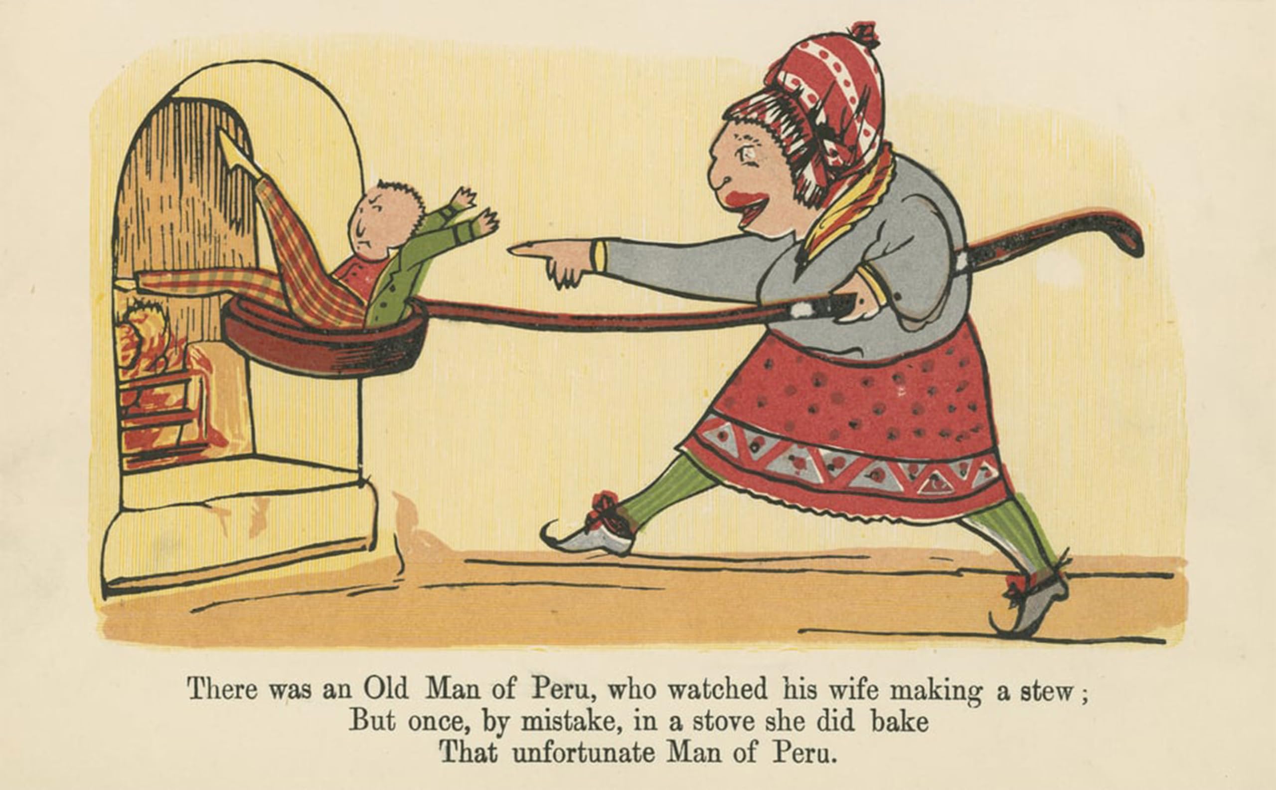 SERENDIPITP Vintage Wall Art Canvas Nordic Poster Canvas Print Picture There Was an Old Man Peru Who Watched His Wife Making a Stew by Edward Leaars Wall Art Poster for Home Decor 60x90cm