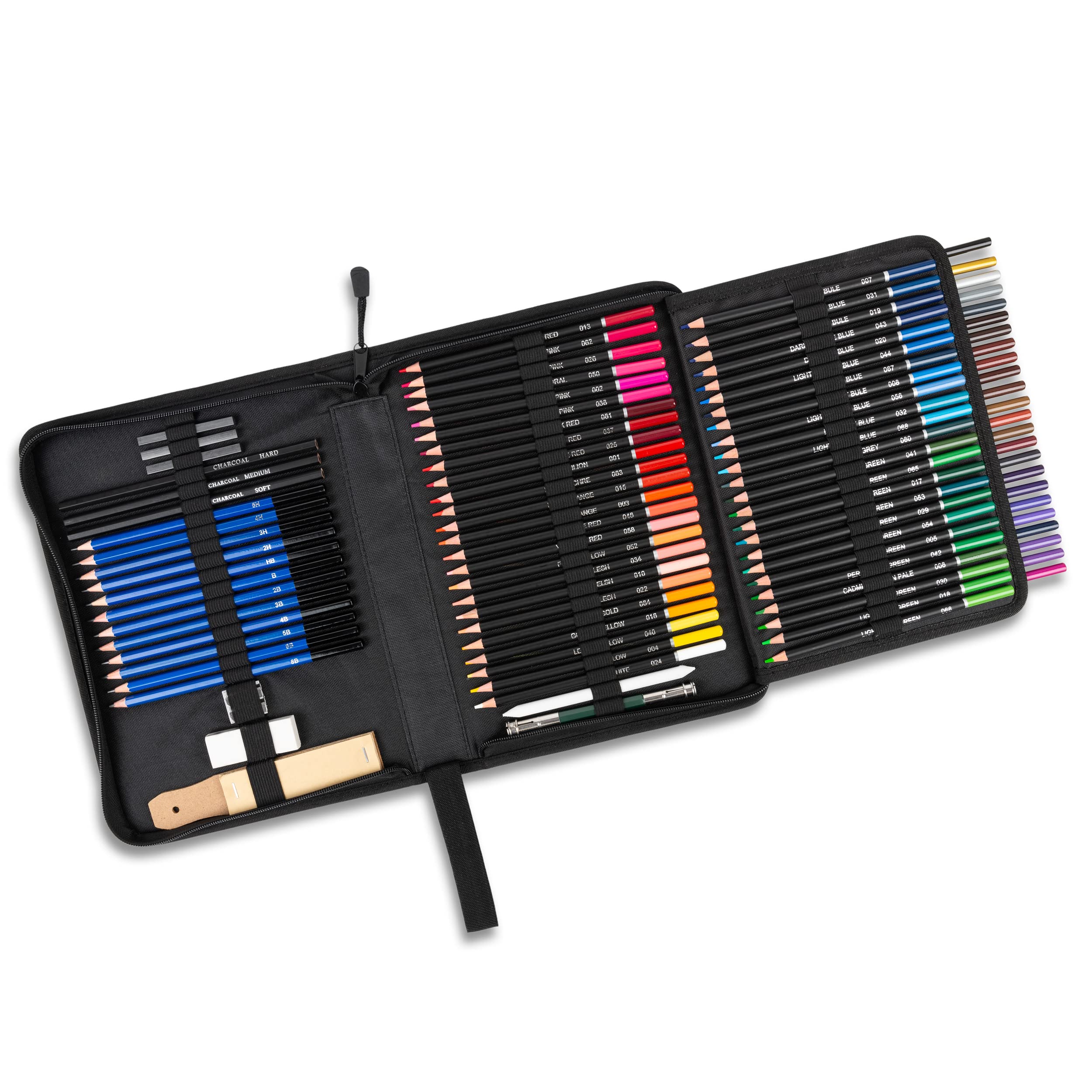Artistiq Art - Buntstifte, Professionelles Kunstset 96in1 Buntstifte für Erwachsene, Skizzenstifte und mehr - Malset Skizzierstifte Set Bleistifte für Skizzieren und Zeichnen Profi Art