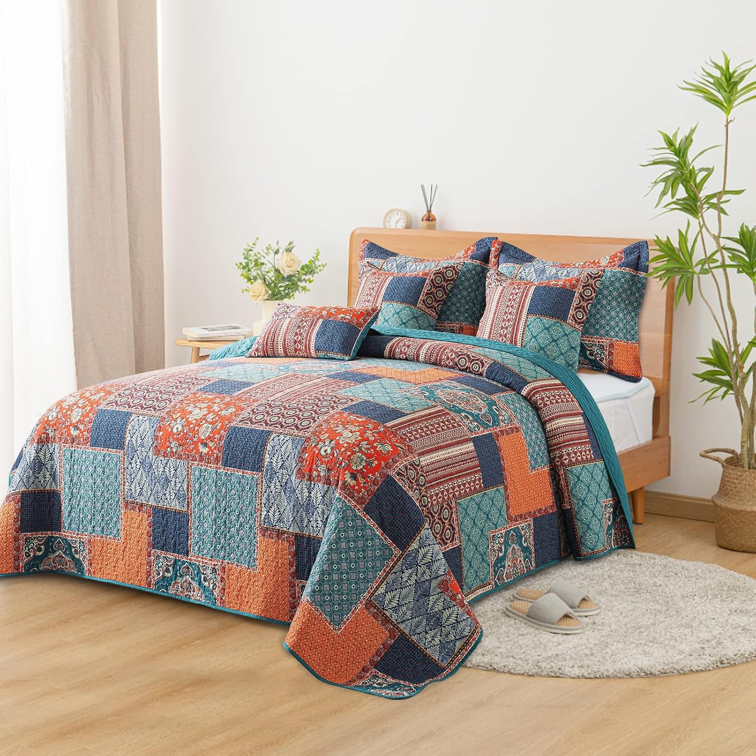 BEDIFANY Cotton Queen Size Quilt Sets, Soft Lightweight Bedspread Queen Size Soft Farmhouse Queen Queen Bedding Sets for Bed Decorations for All Seasons, 3 Pieces - Image 7