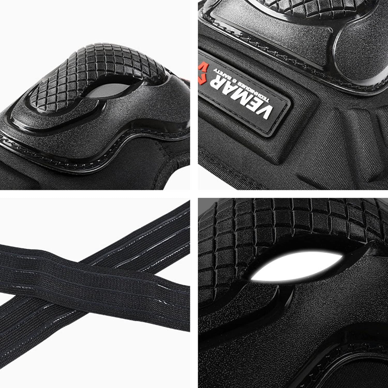 Auto Pearl Protective Half Elbow Guard, Knee Guard and Shin Guards compatible with Classic 500 Black (Pack of 4) - Image 4 thumbnail