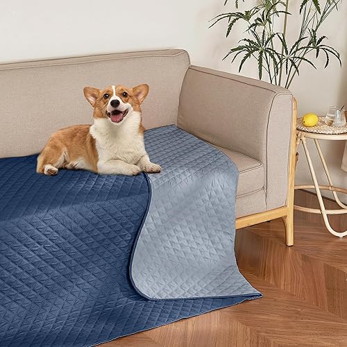 NICETOWN Manta impermeable para perros y gatos de interior, protector de suelo lavable para perros medianos y grandes, funda reversible de 52