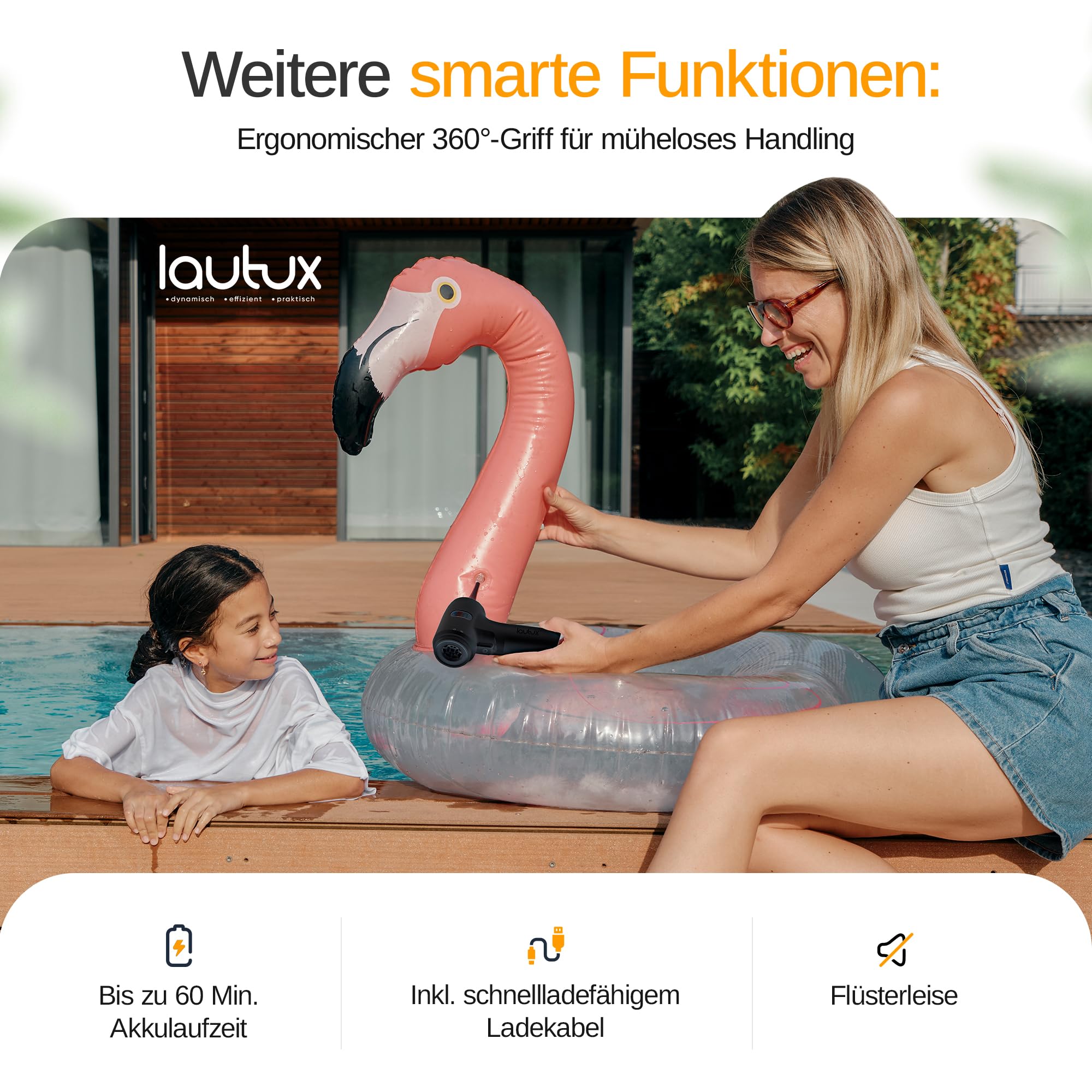 Turbotastic Pro 2 Handstaubsauger – 120W, 18.000Pa, bis 60 Min Laufzeit, HEPA-Filter, LED-Display, 4-in-1 Düsen (Auto, Tierhaare, Polster, Aufpumpen, Vakuumieren) (Nachtschwarz, Starter Set)