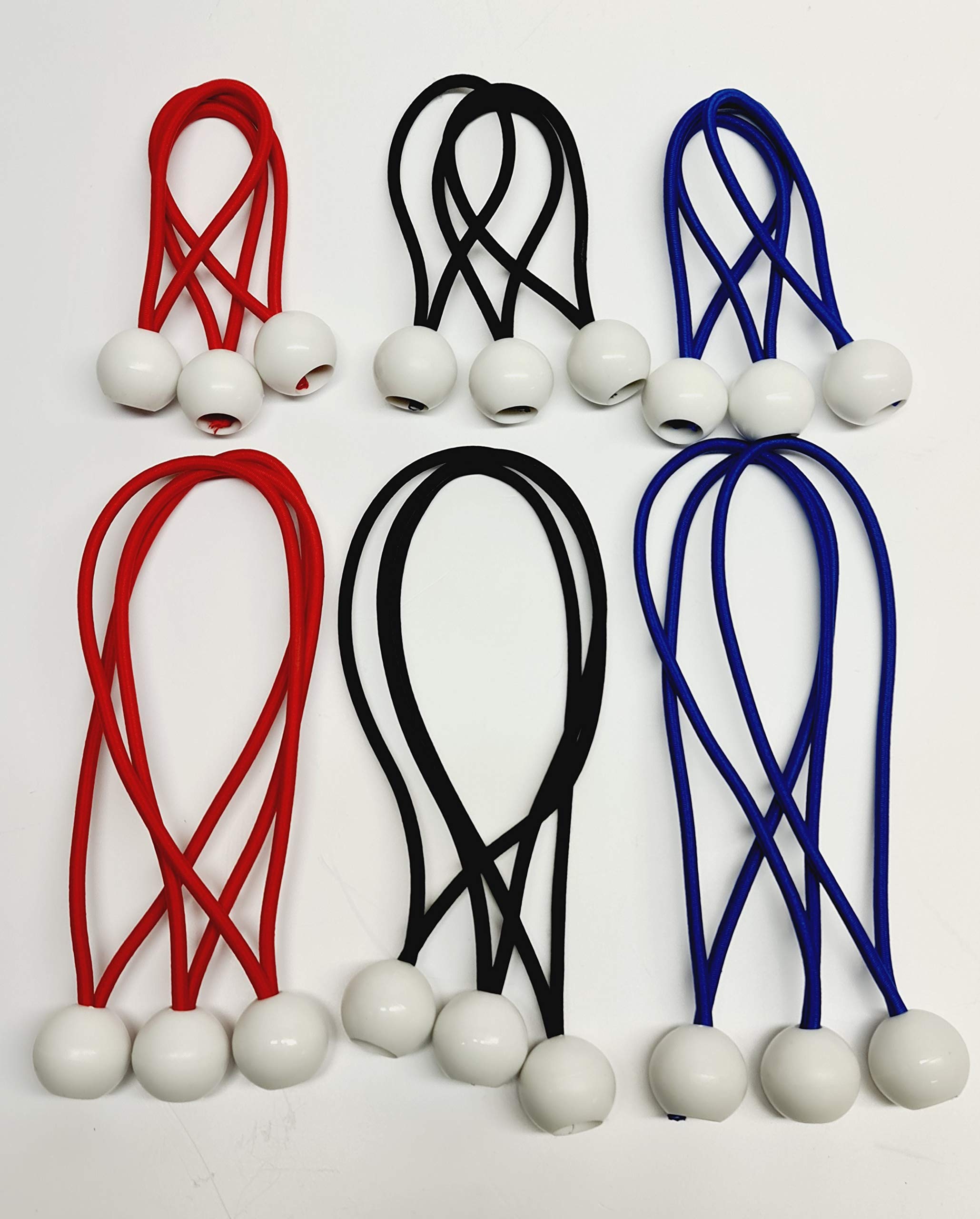 Rota Marine Red 10Pcs Ball Bungee Elastic Bungee Straps Tent Tie Loop Shock Cords Easy Fix Ties Rope (, 10)