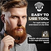 Vista 5 de Beardilizer Peine para barba - 100% natural negro buey cuerno de búfalo y mango de sándalo