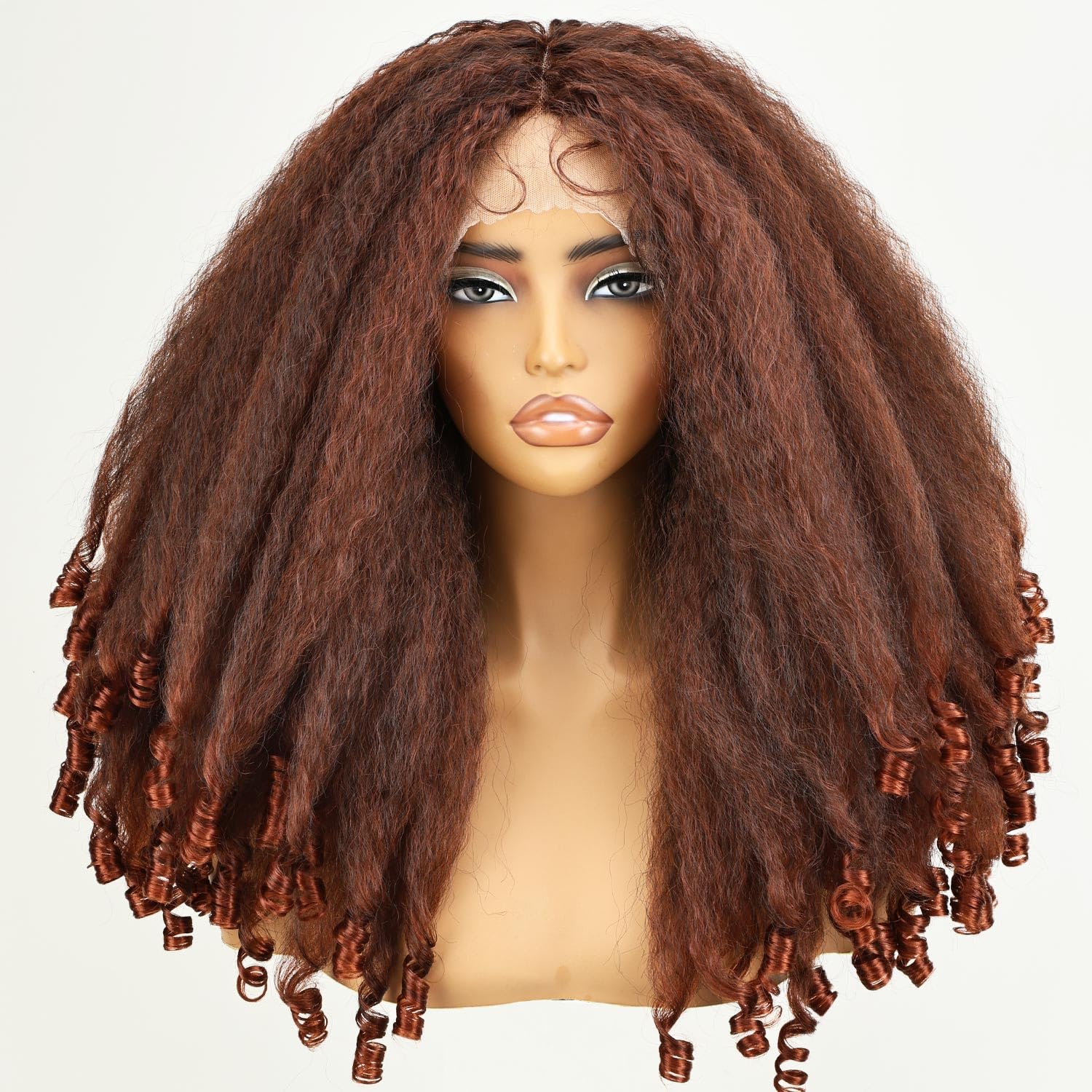 Amazon.com: SOKU Afro Curly Lace Front Wig Synthetic Copper Red T