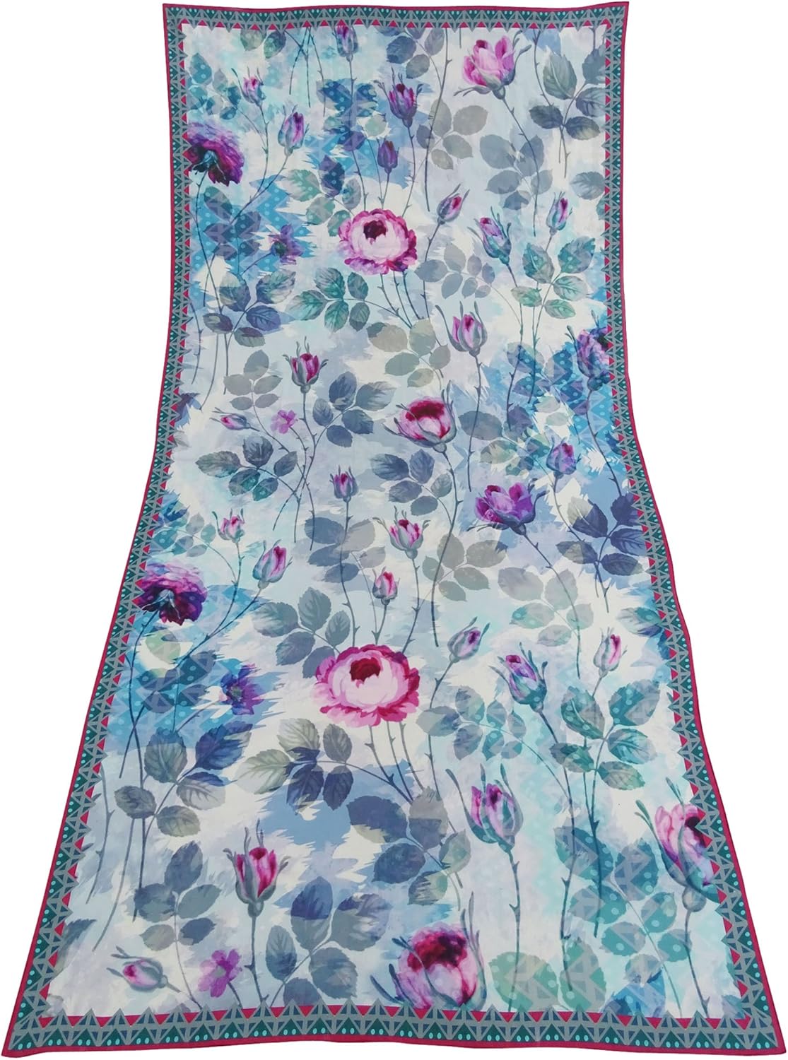 Scarf Wrap Floral Long Sarong Women Summer Shawl Scarves-Pure Silk