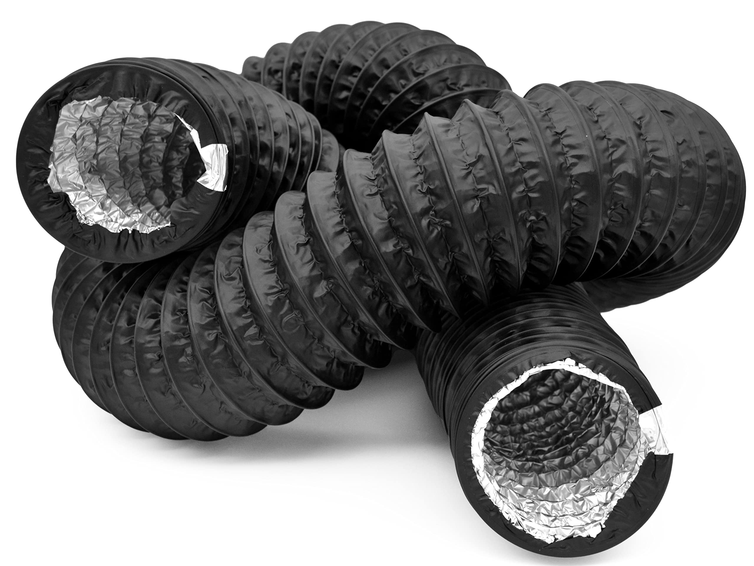 H&C VENT 100mm / 3.93 inch Ducting Hose Pipe │ Flexible Aluminium/PVC Tube │ Aircon Duct Hose │ Ventilation Flex Pipe │ Tumble Dryer, Gas Cooker, Exhaust Extractor Fan, Air Conditioner (Air con, AC)