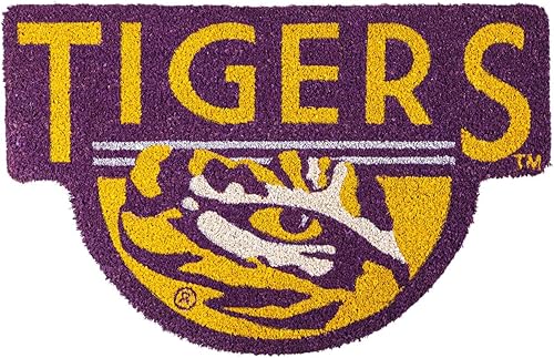 Team Sports America Tapete con licencia oficial de la NCAA Fan Gear de la Universidad Estatal de Louisiana, tapete con forma de fibra de coco para