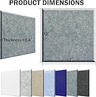 Vista 2 de 12 paneles acústicos autoadhesivos, acolchados cuadrados a prueba de sonido, paneles de amortiguación de sonido de 12 x 12 x 0.4 pulgadas (gris)