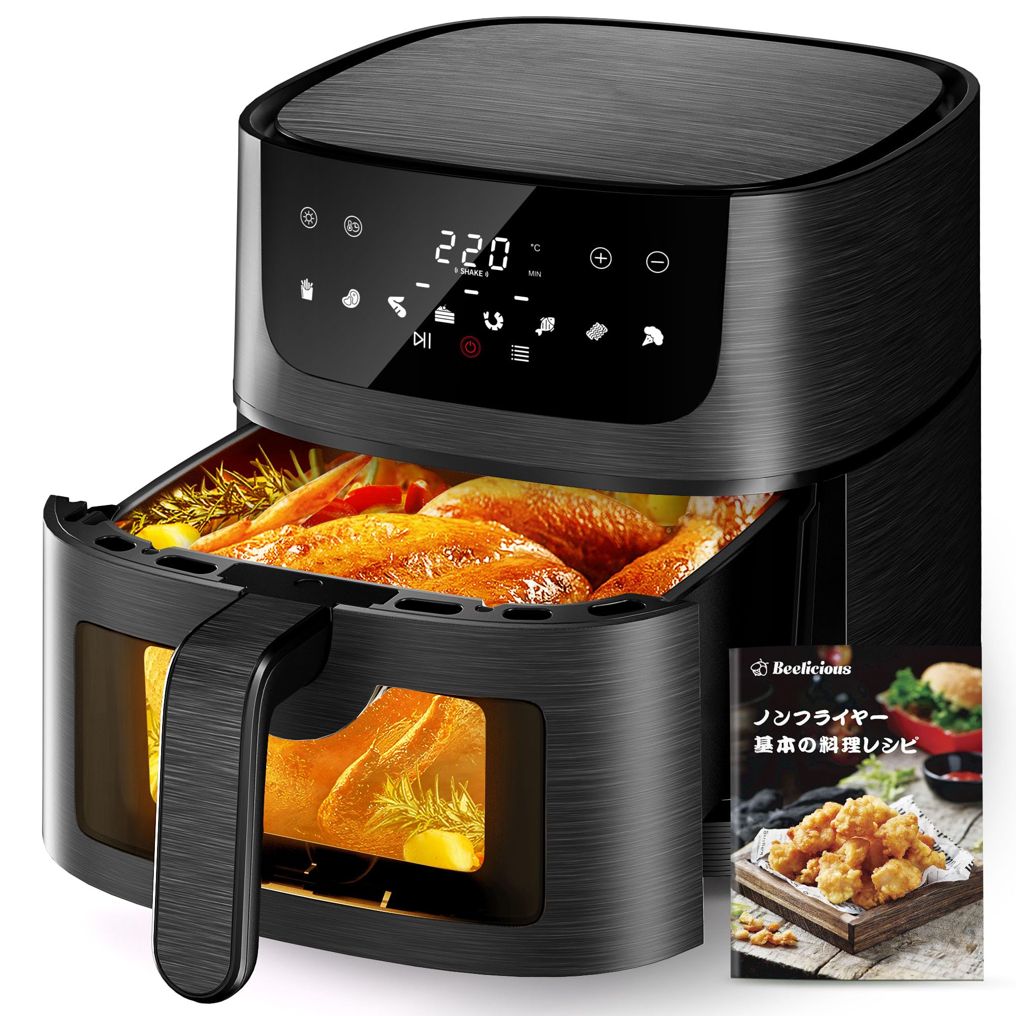 Beelicious 4.5Lノンフライヤー AF-ZE4007-A ブラック Amazon.co.jp: Beelicious Non-Fryer, 1.7 gal (4.5 L), Visible