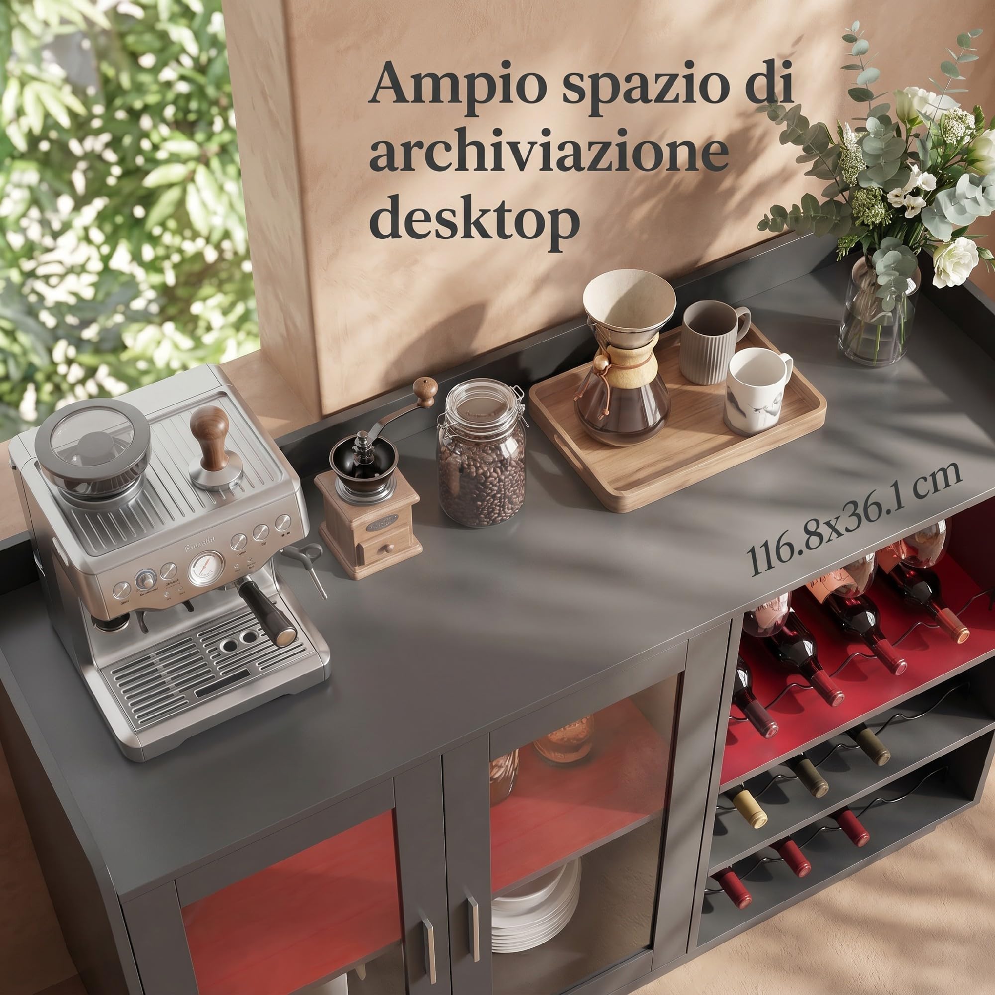 HOMCOM Mobile Portabottiglie con Luci LED RGB e Porta Bottiglie da 12, Cantinetta con Ante Soft Close in Vetro e Ripiano Regolabile per Sala da Pranzo, Cucina e Casa Nero