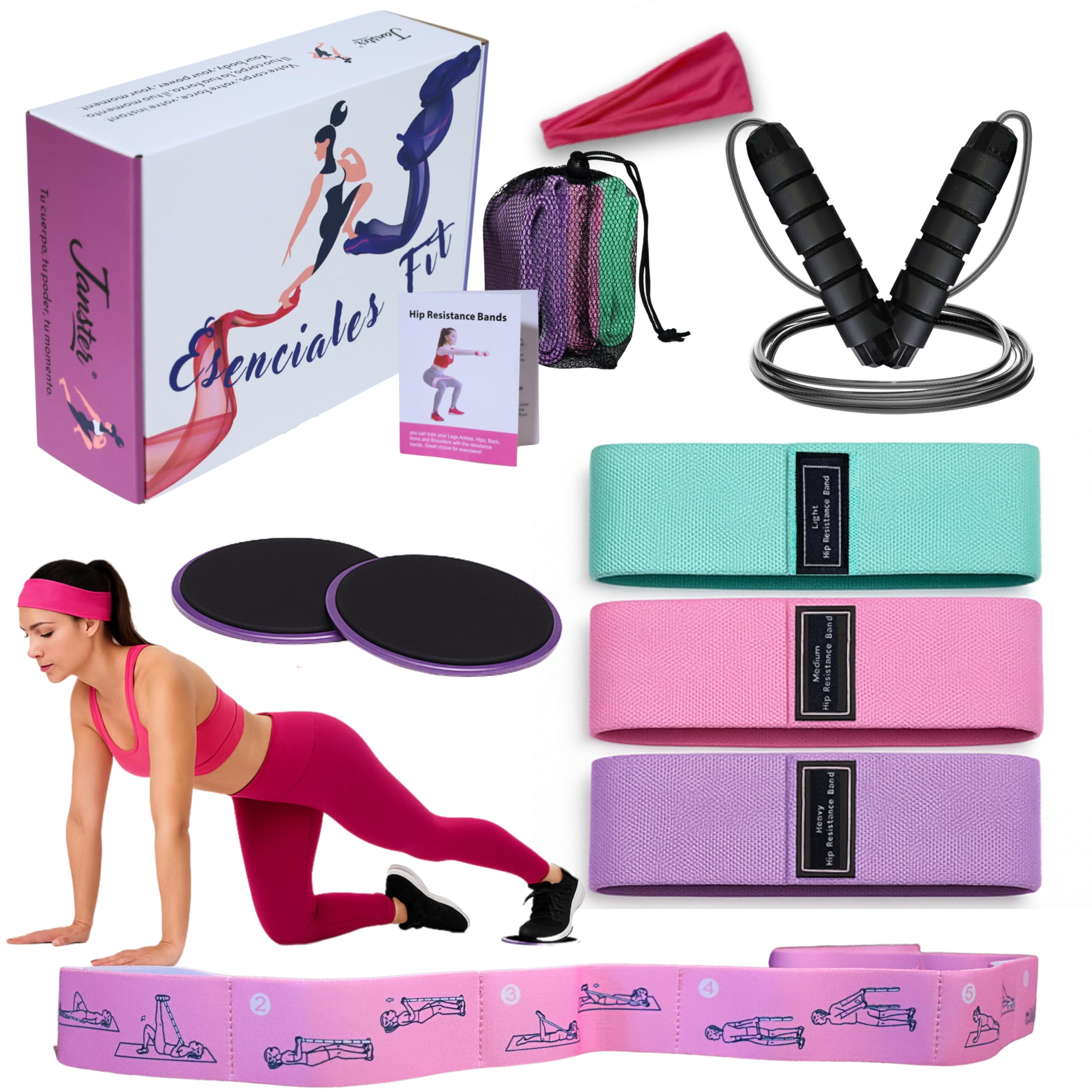 Kit Pilates a casa - Fasce elastiche per muscoli, nastro elastico, palla pilates, calzini yoga - esercizio fisico, sport e palestra a casa - regalo originale donna