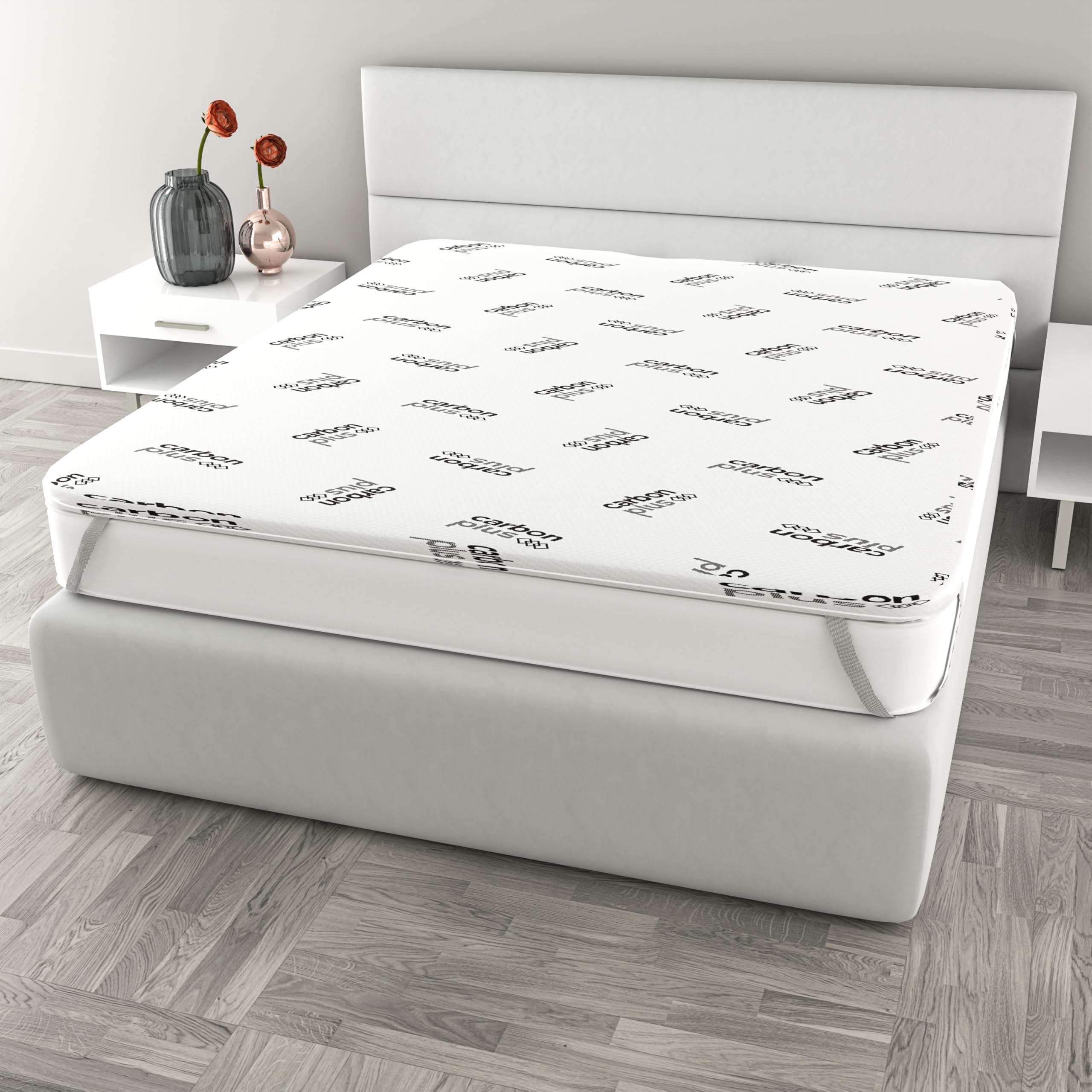 Topper Memory Foam 160x190 Matrimoniale, Made in Italy, Carbonio - Materasso per Massimo Confort - Letto Morbido per un Sonno Profondo (Matrimoniale - Carbonio)