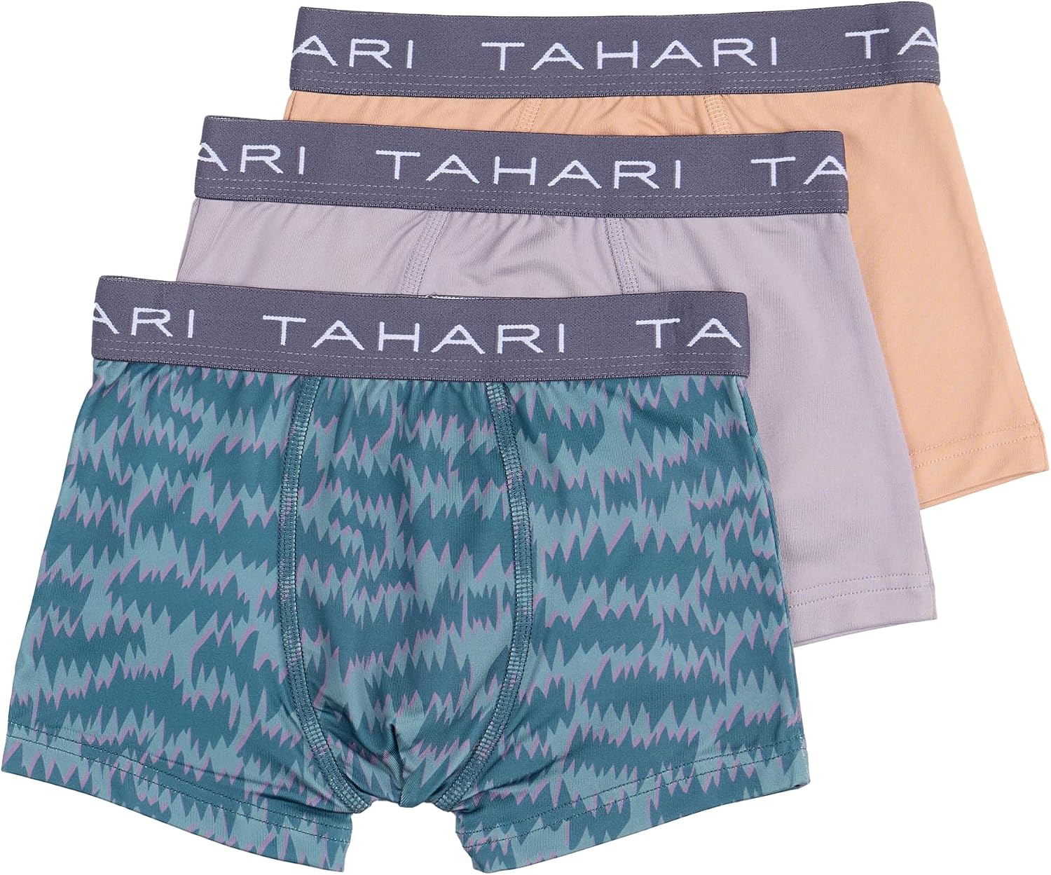 TAHARI Boys 3-Pack Microfiber Performance Boxer Briefs with Logo Waistband Everyday Underwear for Boys