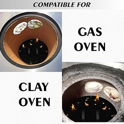 Miniatura 7 de Placa de quemador deflectora gruesa de acero suave de 13 pulgadas con patas desmontables para horno Tandoor de arcilla de carbón - Horno Tandoor de