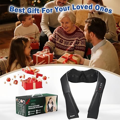 Miniatura 9 de Joyset Masajeador de cuello para aliviar el dolor de tejido profundo con calor, masajeador shiatsu de cuello y espalda, masaje de amasamiento