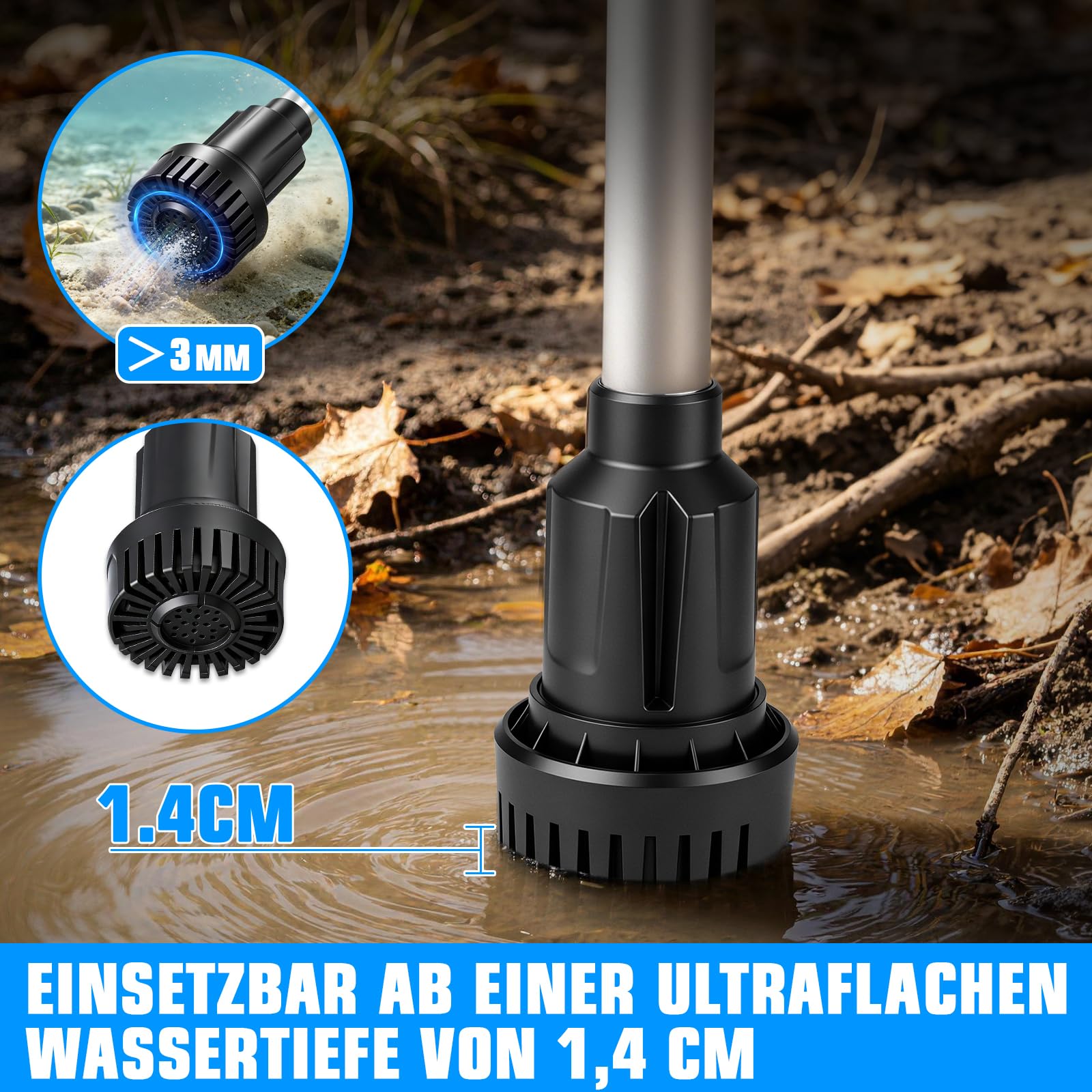 Akku Regenfasspumpe Kompatibel mit Makita 18V, Max. 3000 L/h, 6m Förderhöhe | Kabellose Wasserpumpe Akku Tauchpumpe Tauchdruckpumpe mit Gartensprühdüse für Pool/Gärten/Teiche/Regentonnen (ohne Batterie)