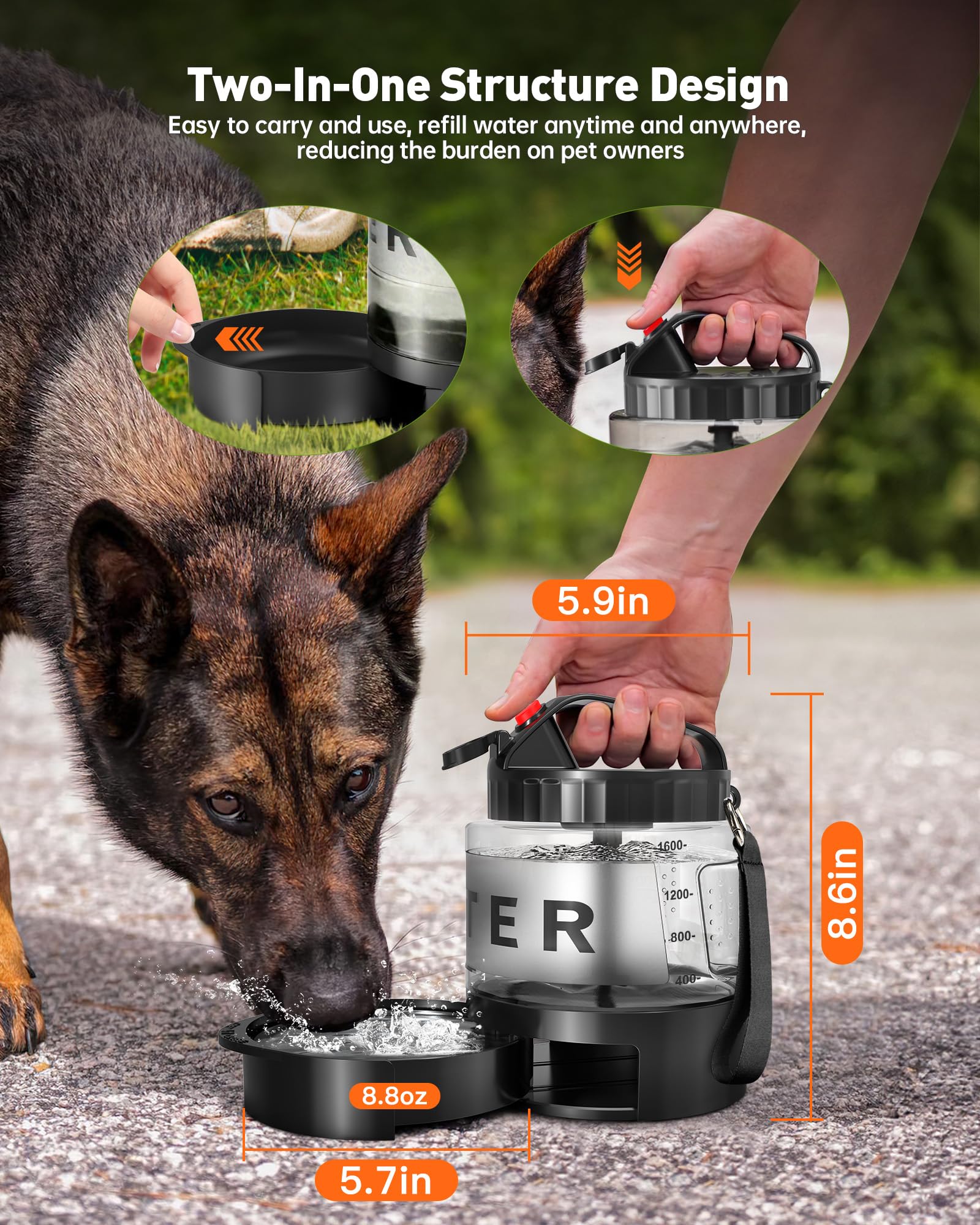 Portable Dog Water Bottle Bowl - Image 3