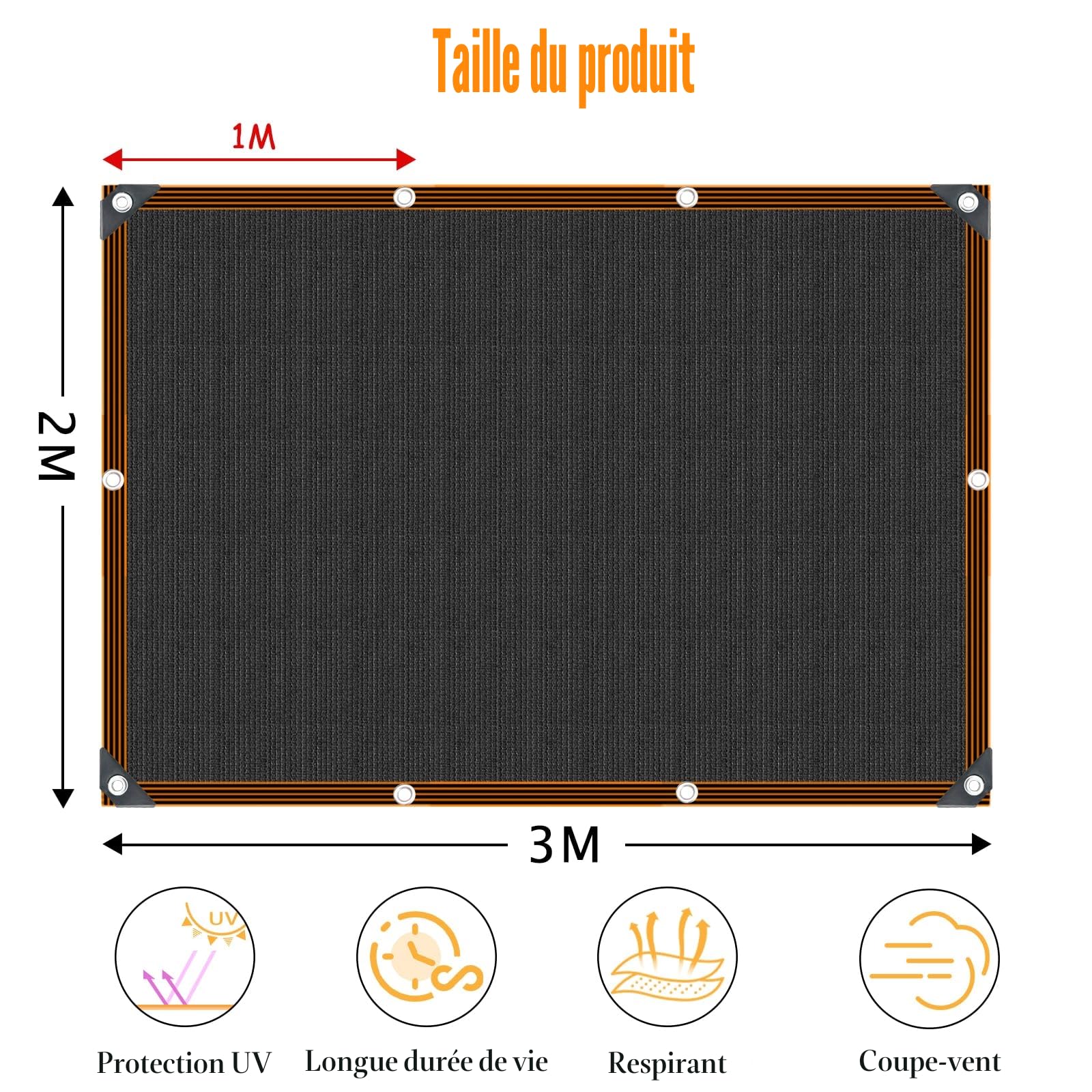 Filet D'Ombrage, Renforce ÉPaissir Toile D'Ombrage, 80% à 90% Filet Protection Solaire, Voile Ombrage pour La Couverture VéGéTale Serre Pergola Jardin Abri D'auto Pet House Lawn Patio, 2x3m