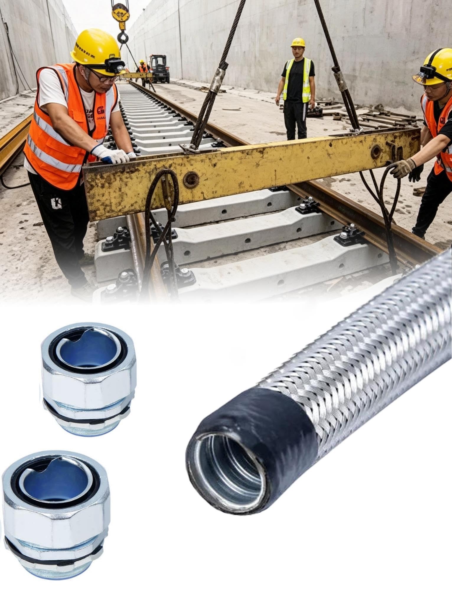 Guaina flessibile intrecciata in acciaio inox per protezione cavi