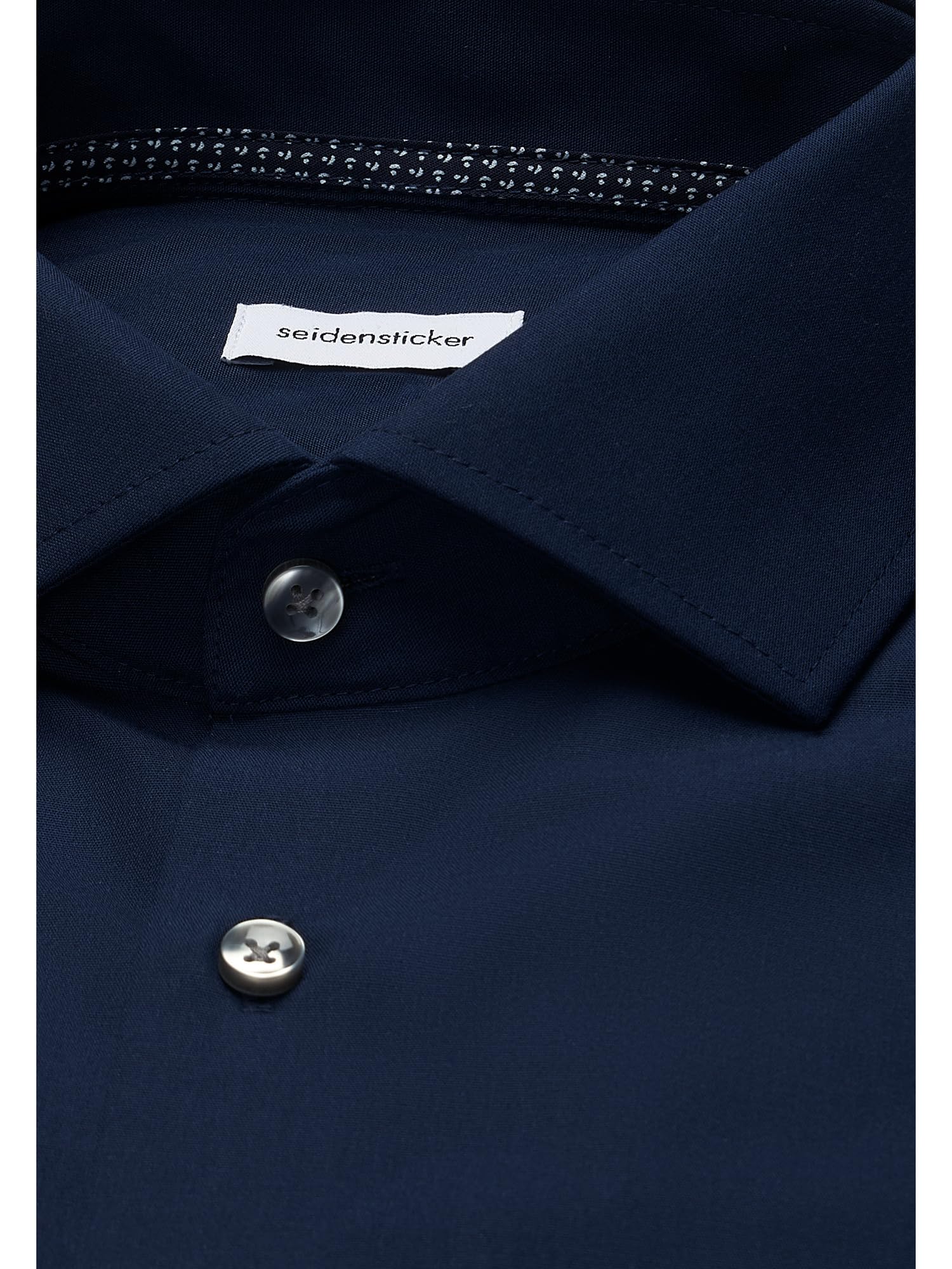 Seidensticker Męska koszula slim fit z długim rękawem popelina, granatowy, 42