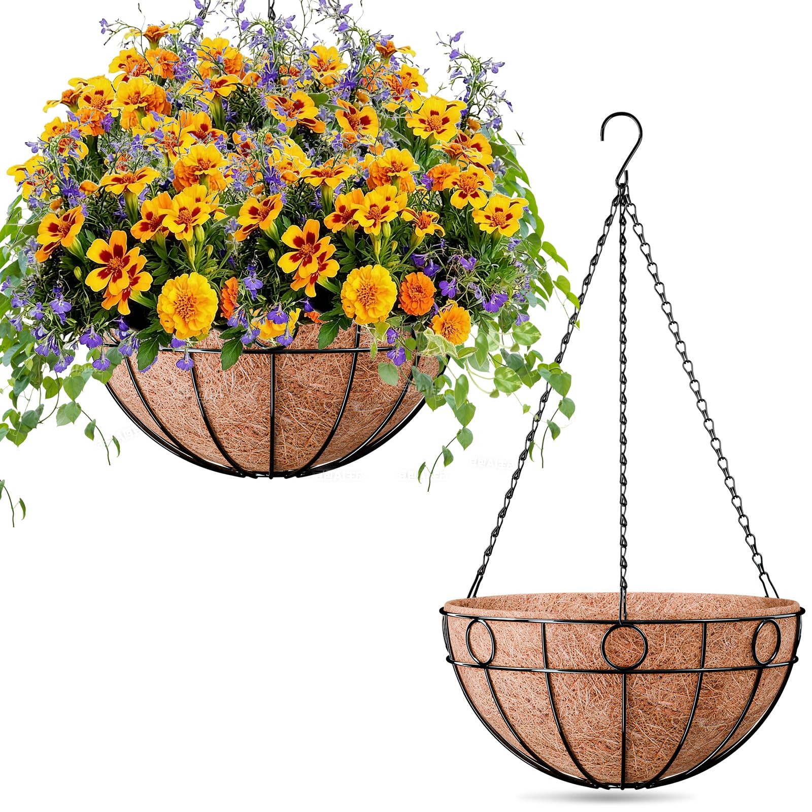 ZeeDix 2-Pack Metal Hanging Baskets
