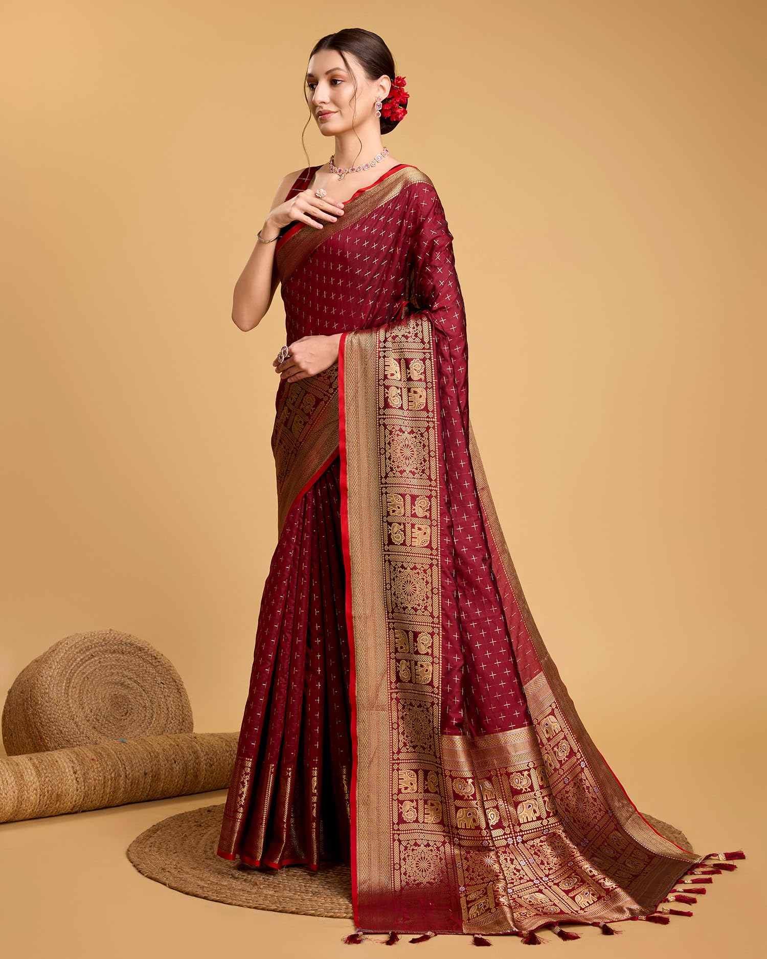 Women's Soft Litchi Silk Banarasi Silk Saree (Str-Aarita)