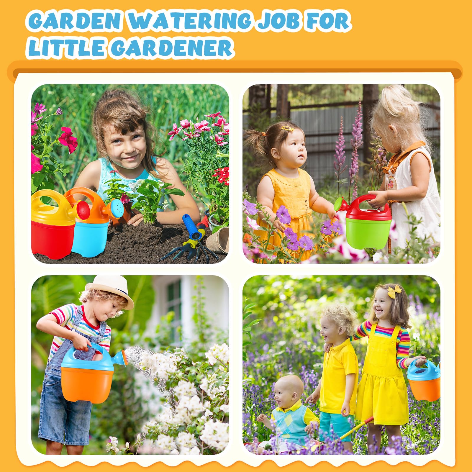 Paquete de 12 regaderas de plástico para niños, equipo de jardín, cubo de riego de juguetes para niñas y niños, regadera de plantas, juguetes de jardín, jardinería, herramientas de playa (6 6