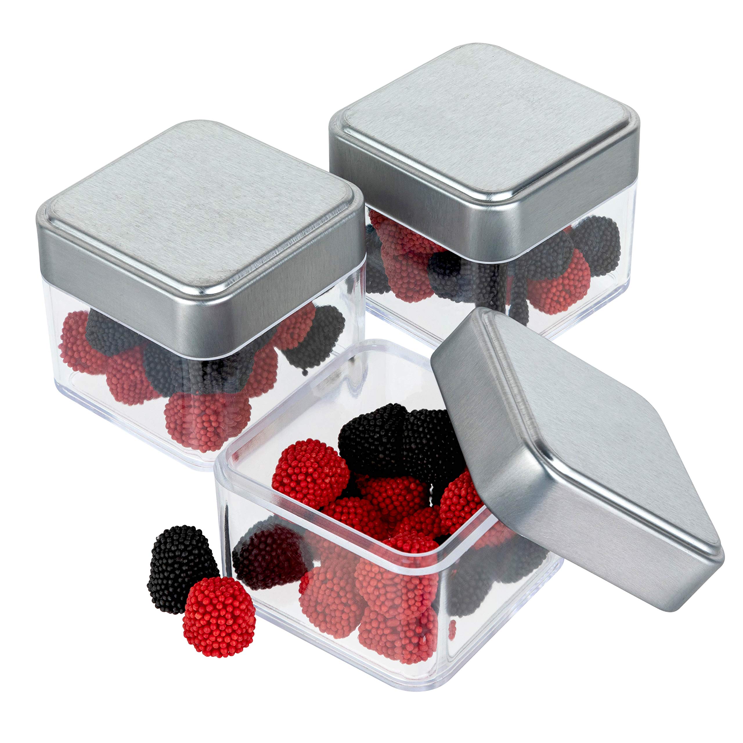 Hammont Square Box Shaped Acrylic Candy Boxes - 12 Pack - 2.125