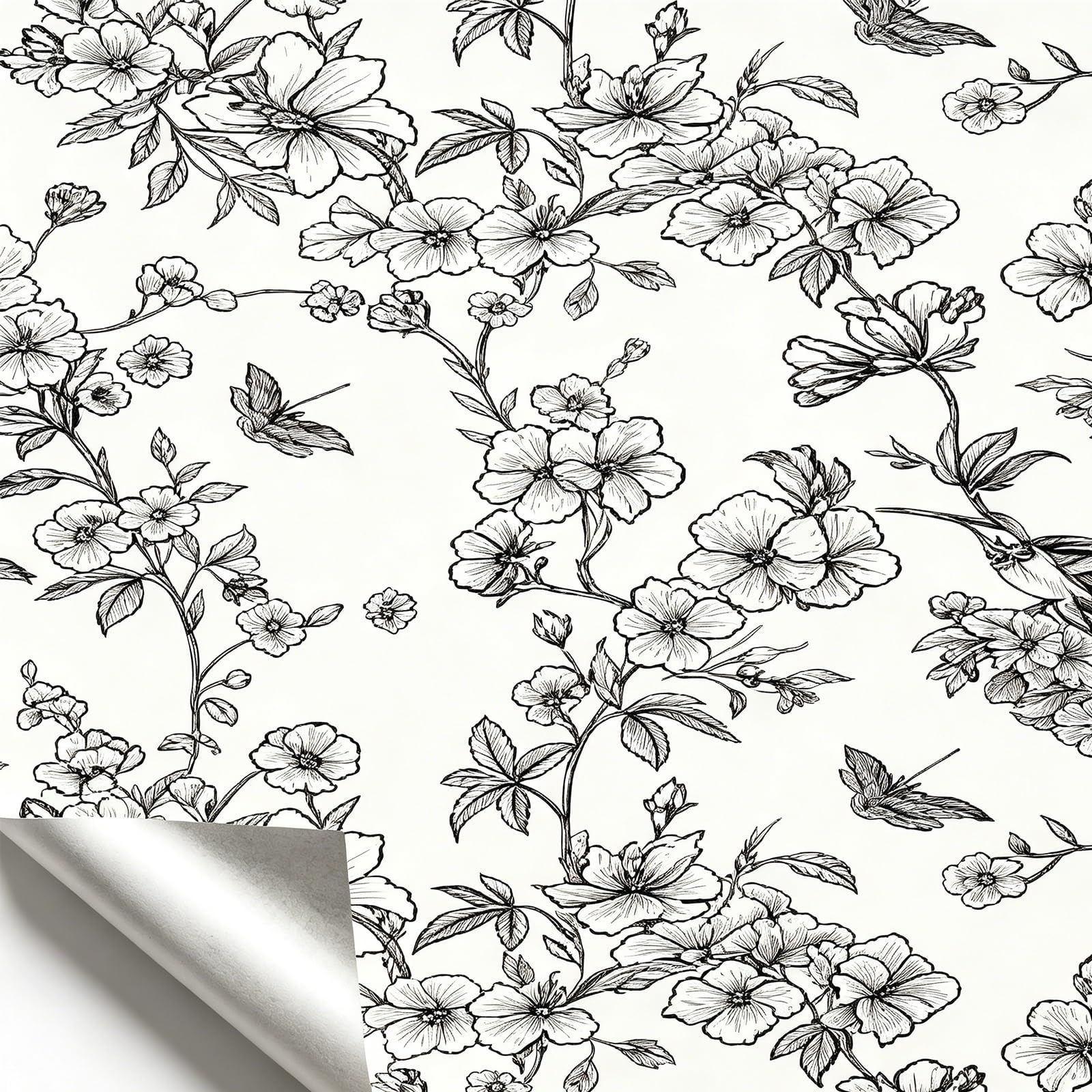 Zynqra Peel And Stick Wallpaper,Floral Self-Adhesive Contact Paper